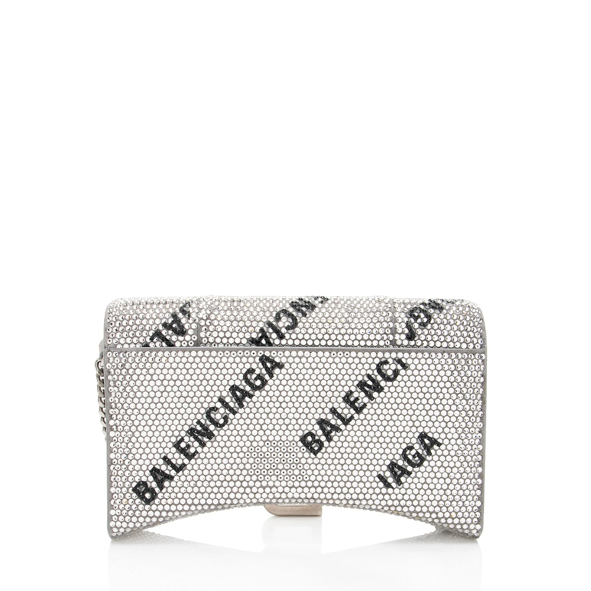 Balenciaga Crystal Logo Hourglass Chain Bag