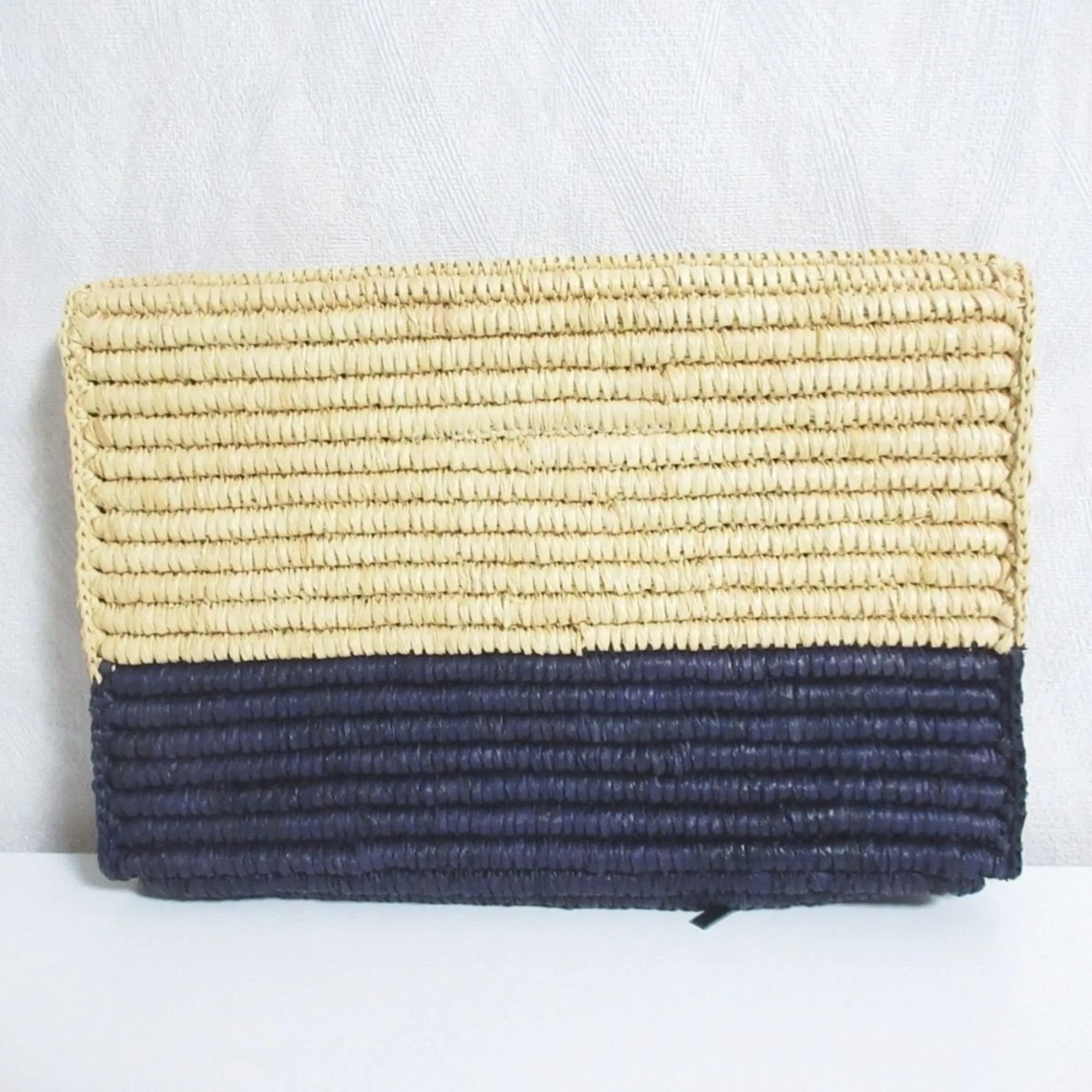 Balenciaga Navy Raffia Clutch Bag (Pre-Owned)