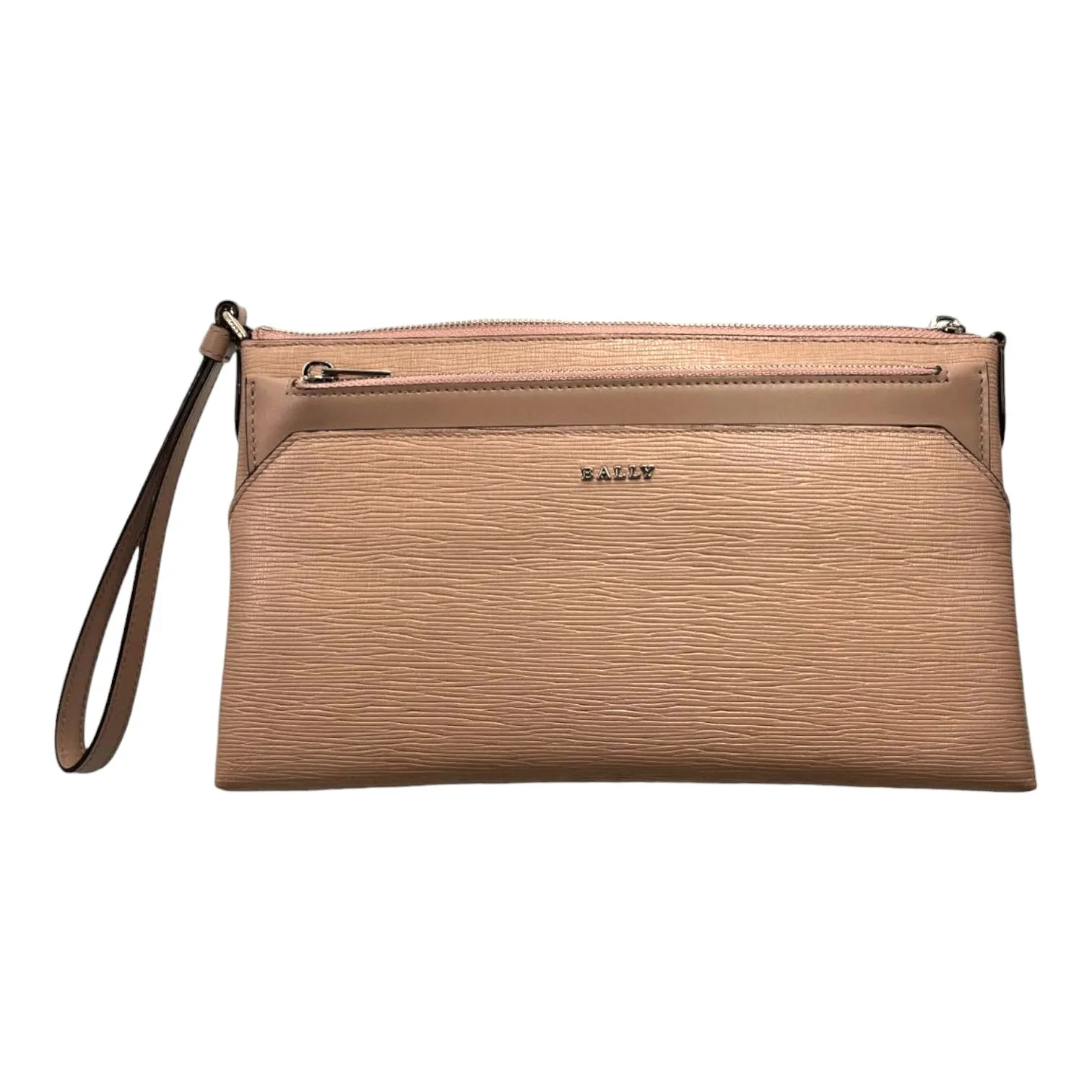 Bally Leddon 6219398 Ladies Nude Wrislet Clutch Calf Embossed