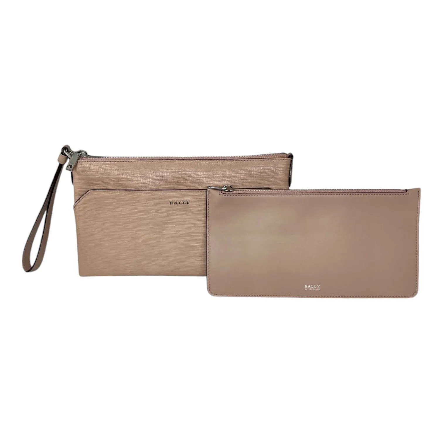 Bally Leddon 6219398 Ladies Nude Wrislet Clutch Calf Embossed