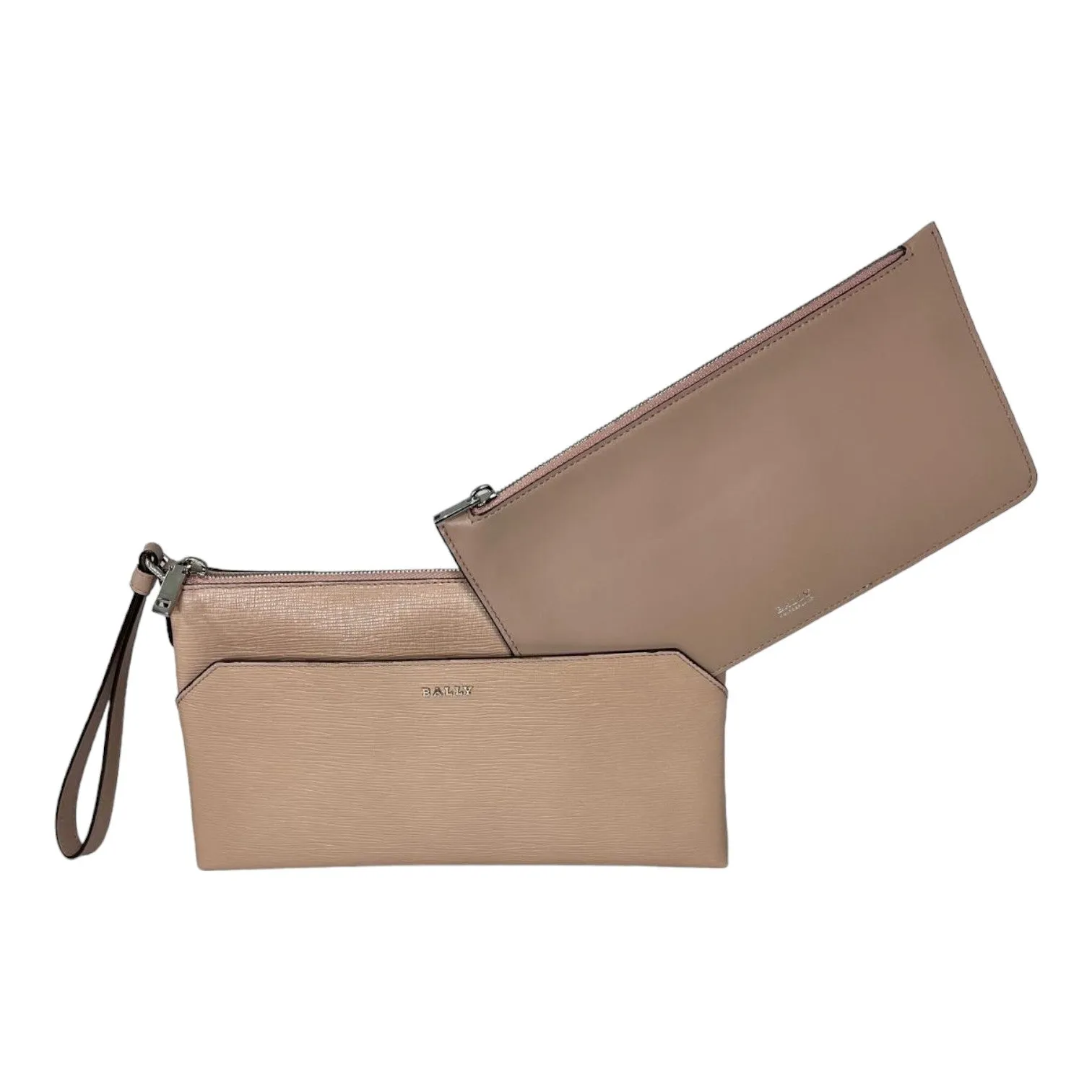 Bally Leddon 6219398 Ladies Nude Wrislet Clutch Calf Embossed