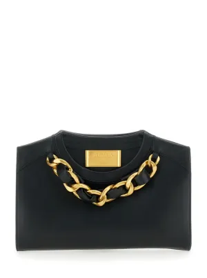 Black Pouch With Logo Plaque On The Front