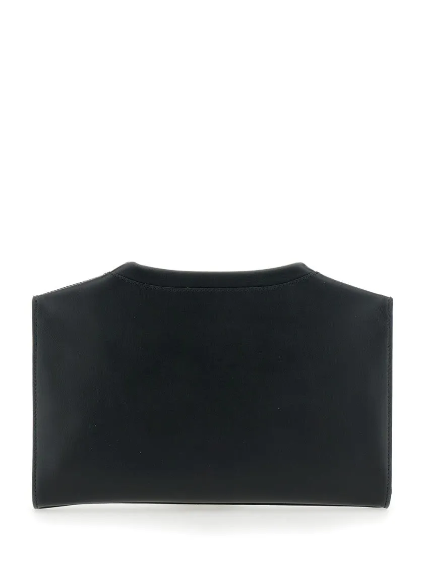 Black Pouch With Logo Plaque On The Front