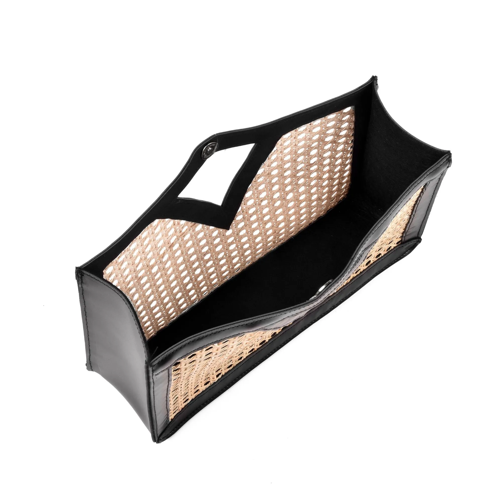 Black Rattan Kane Clutch