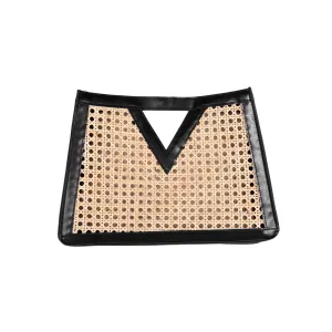 Black Rattan Kane Clutch