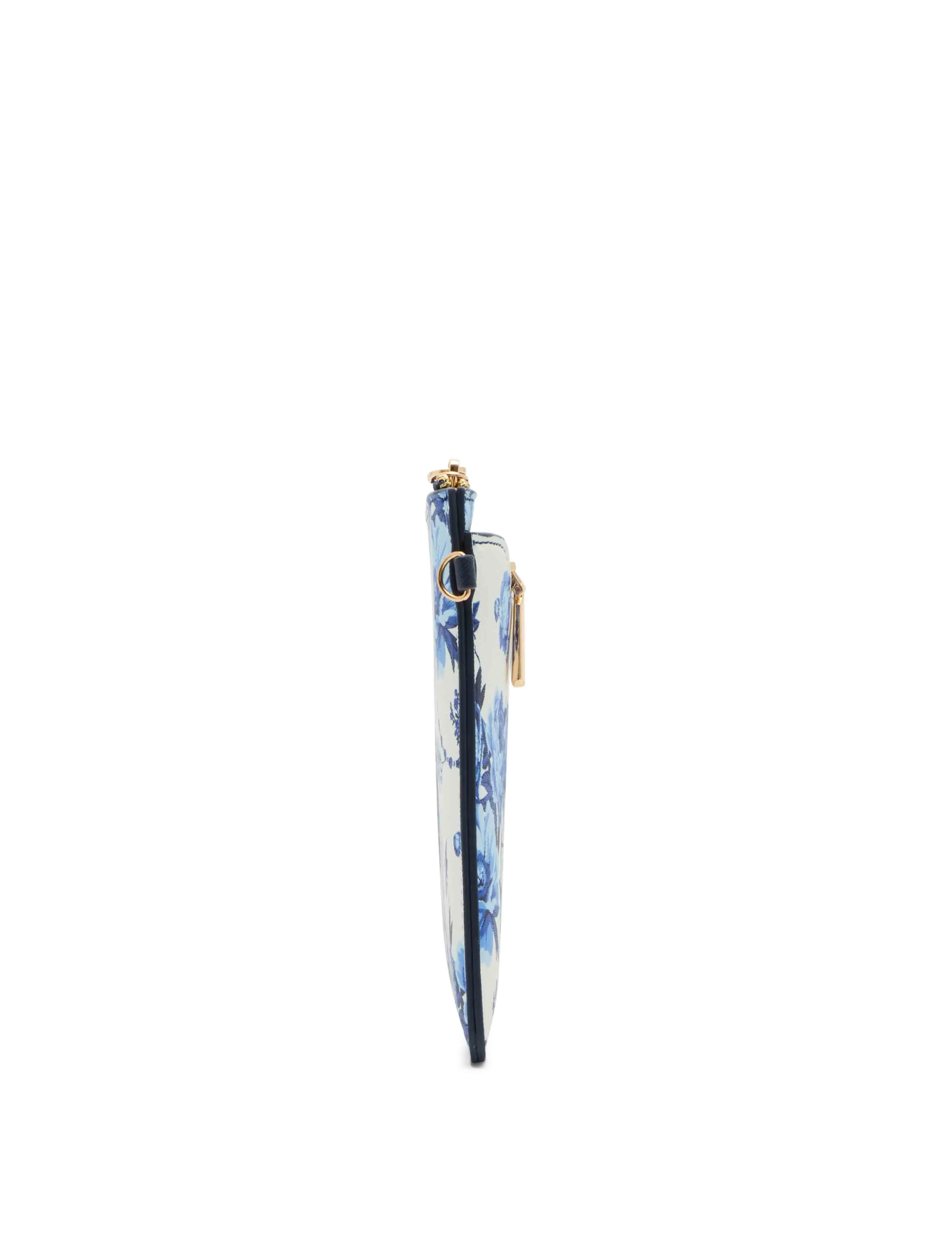 Blue Toile Wristlet with Insert