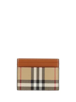 Burberry Chic Multicolor Check Print Card Holder