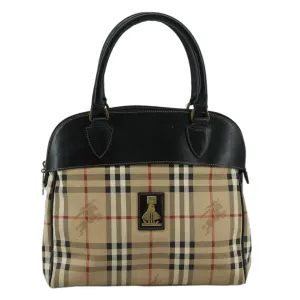 Burberry Haymarket Canvas Handbag (Pre-Owned)