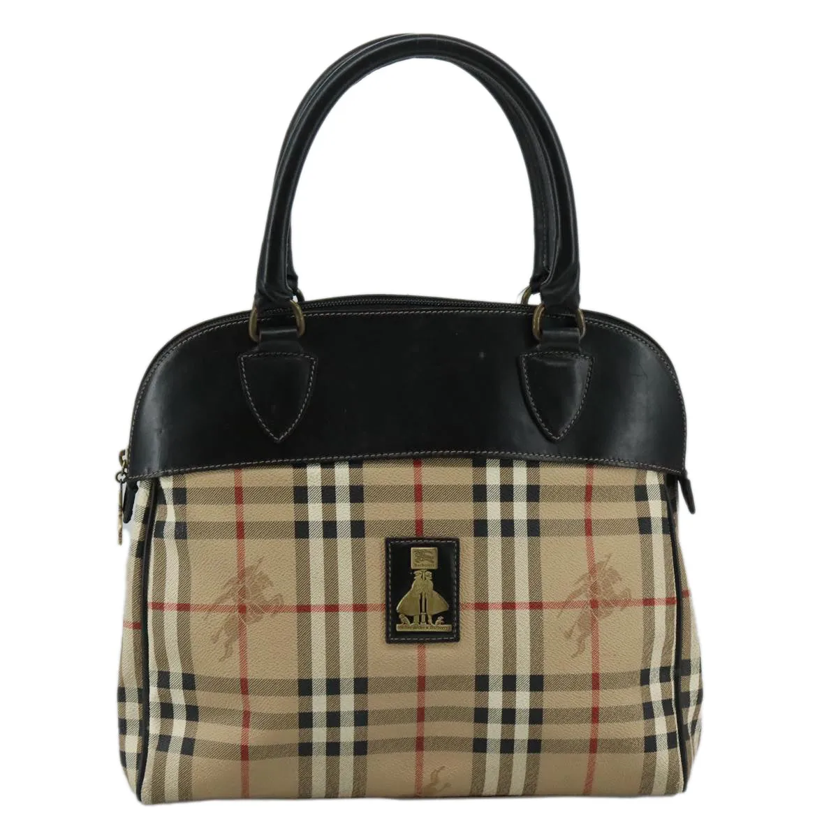 Burberry Haymarket Canvas Handbag (Pre-Owned)