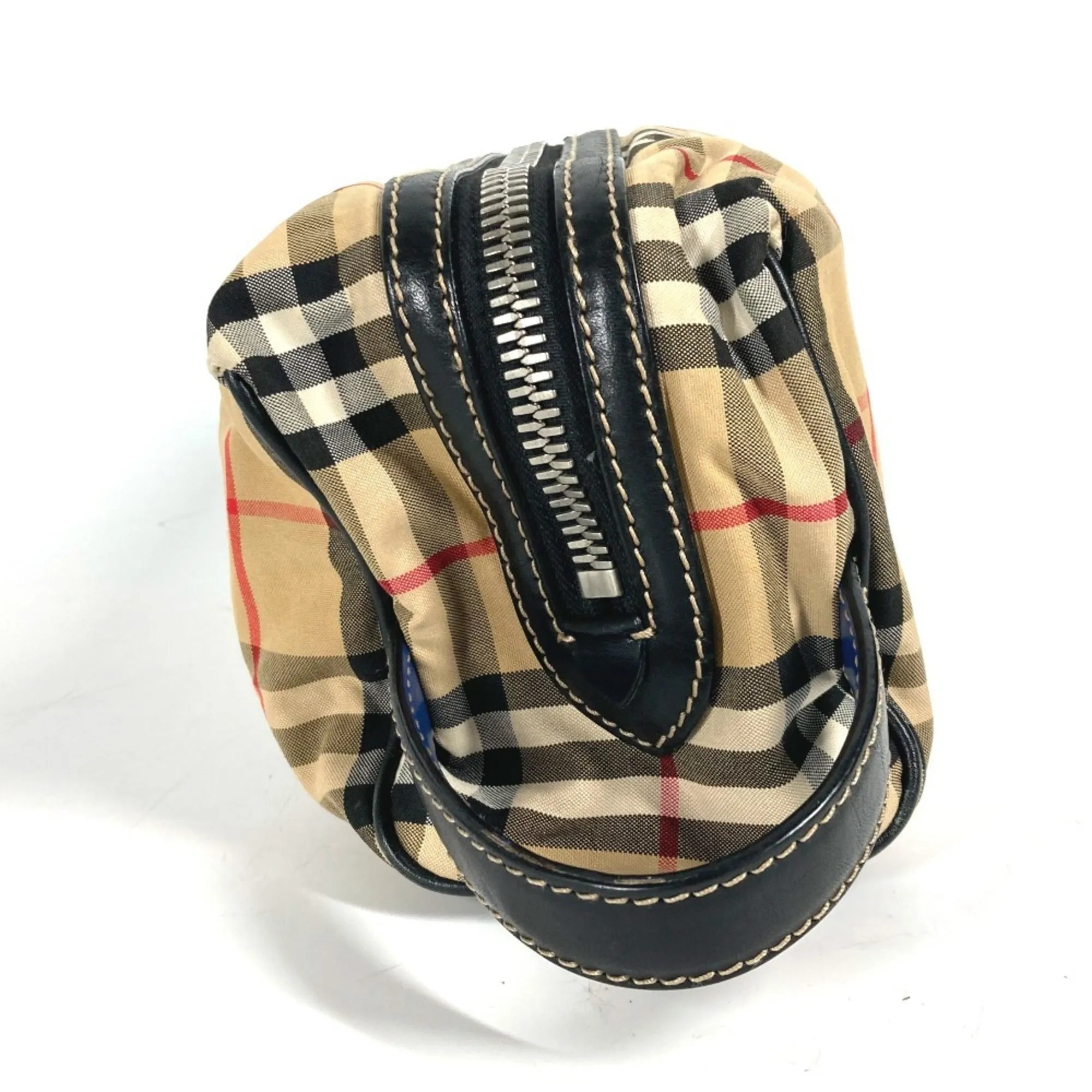 Burberry   Leather Canvas Clutch Bag Pouch (Pre-Owned)