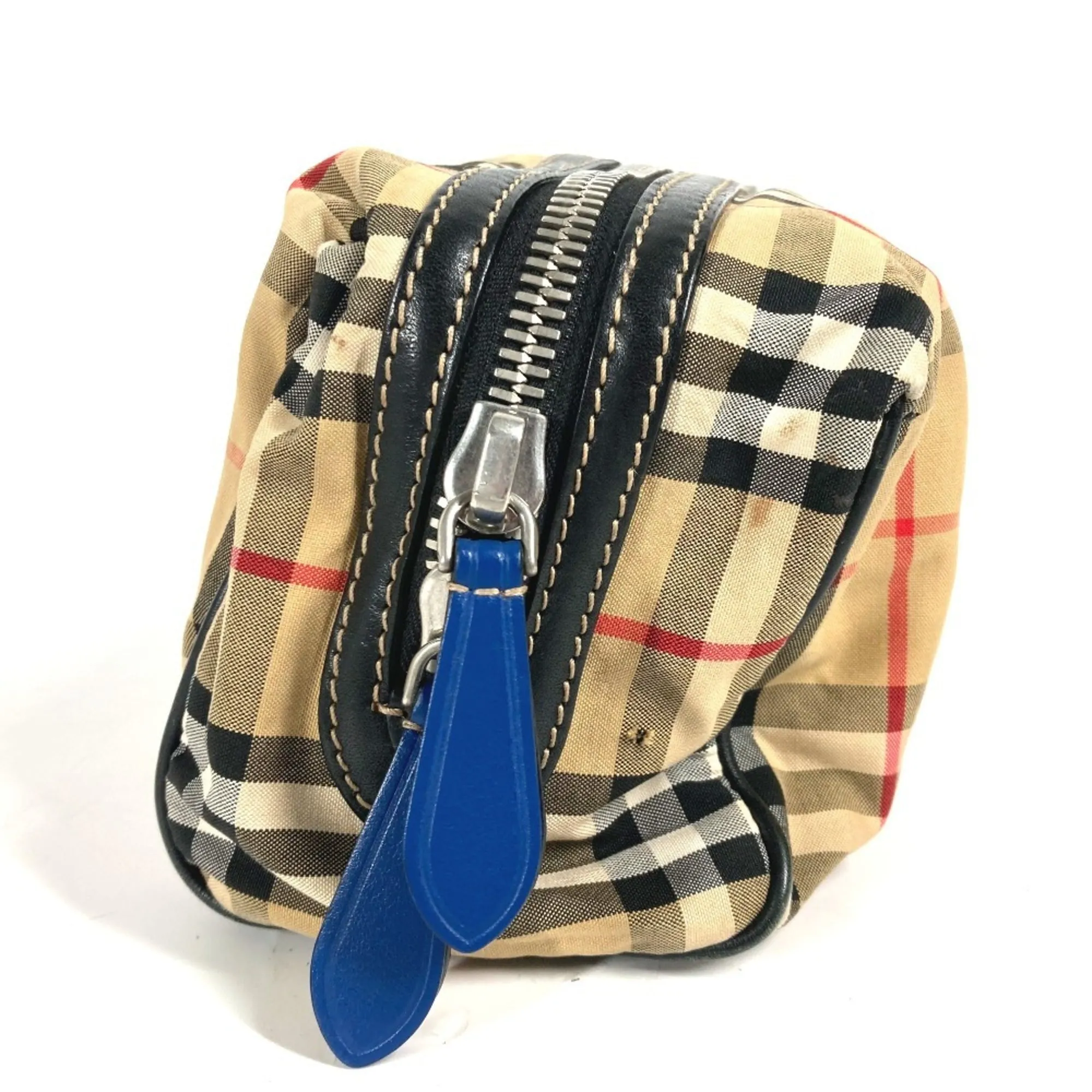 Burberry   Leather Canvas Clutch Bag Pouch (Pre-Owned)