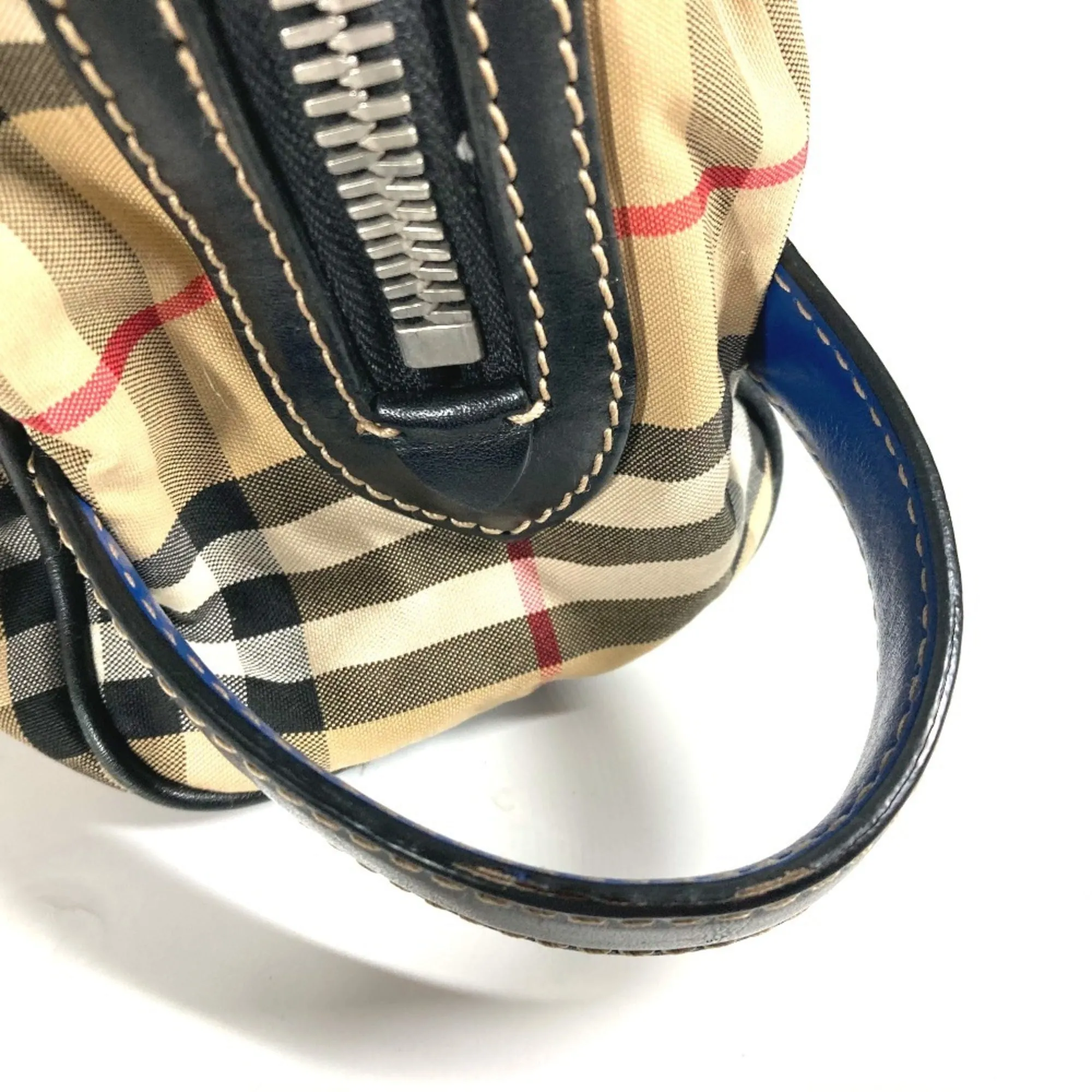 Burberry   Leather Canvas Clutch Bag Pouch (Pre-Owned)