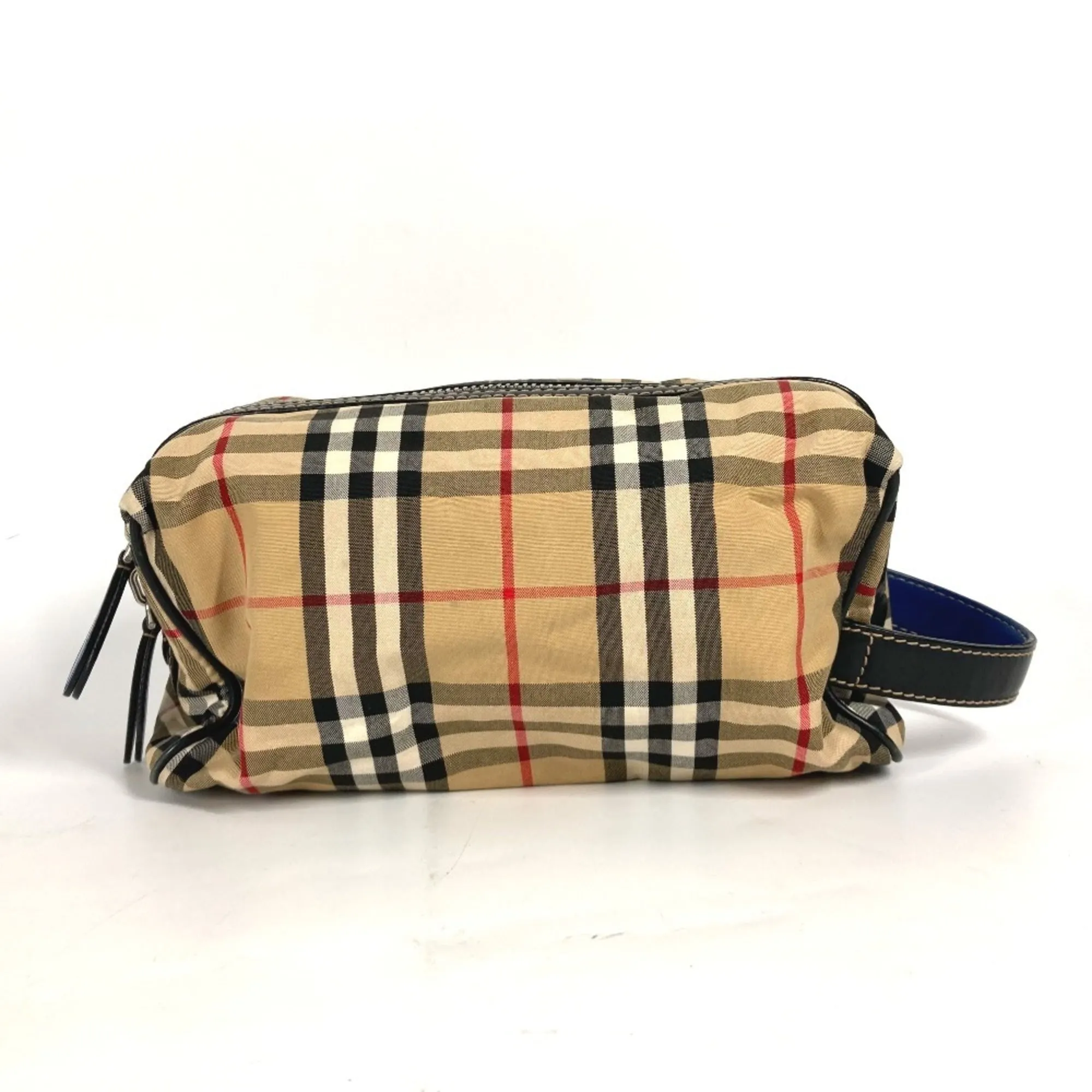 Burberry   Leather Canvas Clutch Bag Pouch (Pre-Owned)