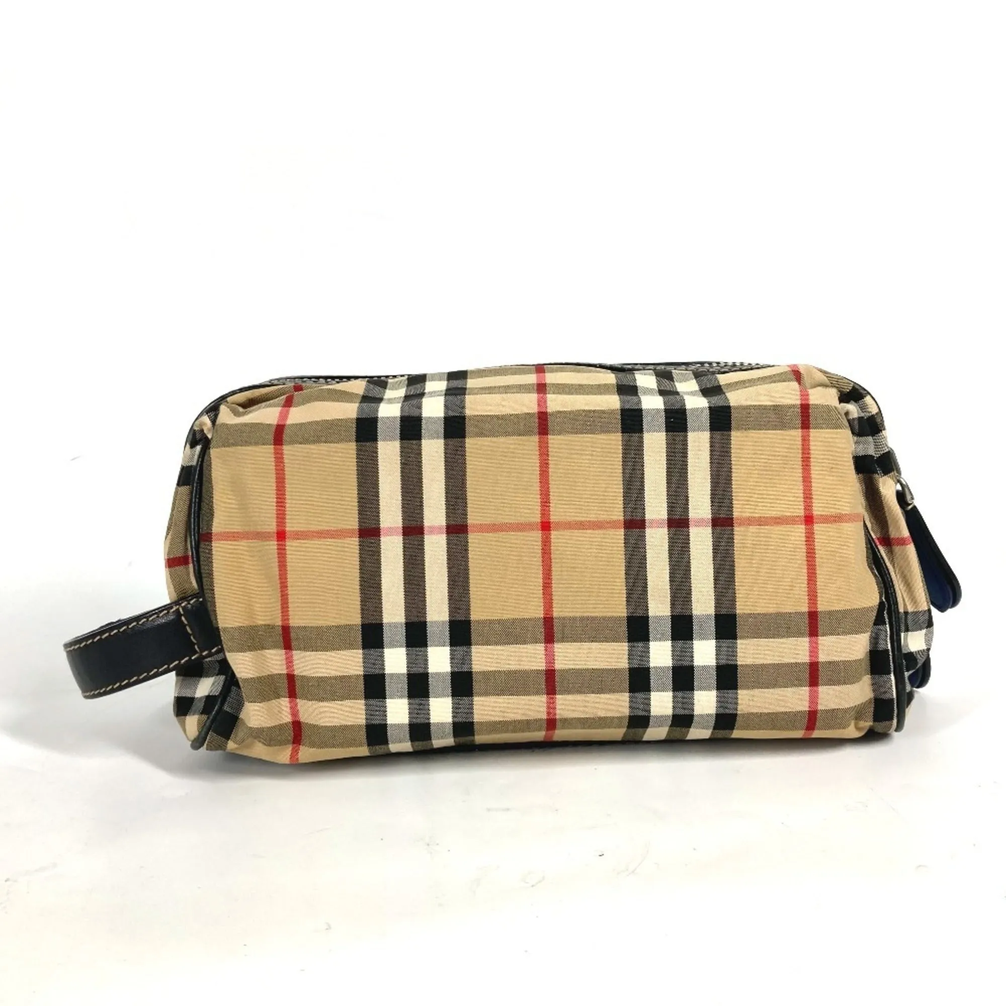 Burberry   Leather Canvas Clutch Bag Pouch (Pre-Owned)