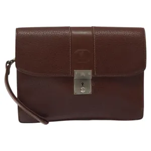 Burberry Leather Clutch Bag (Pre-Owned)