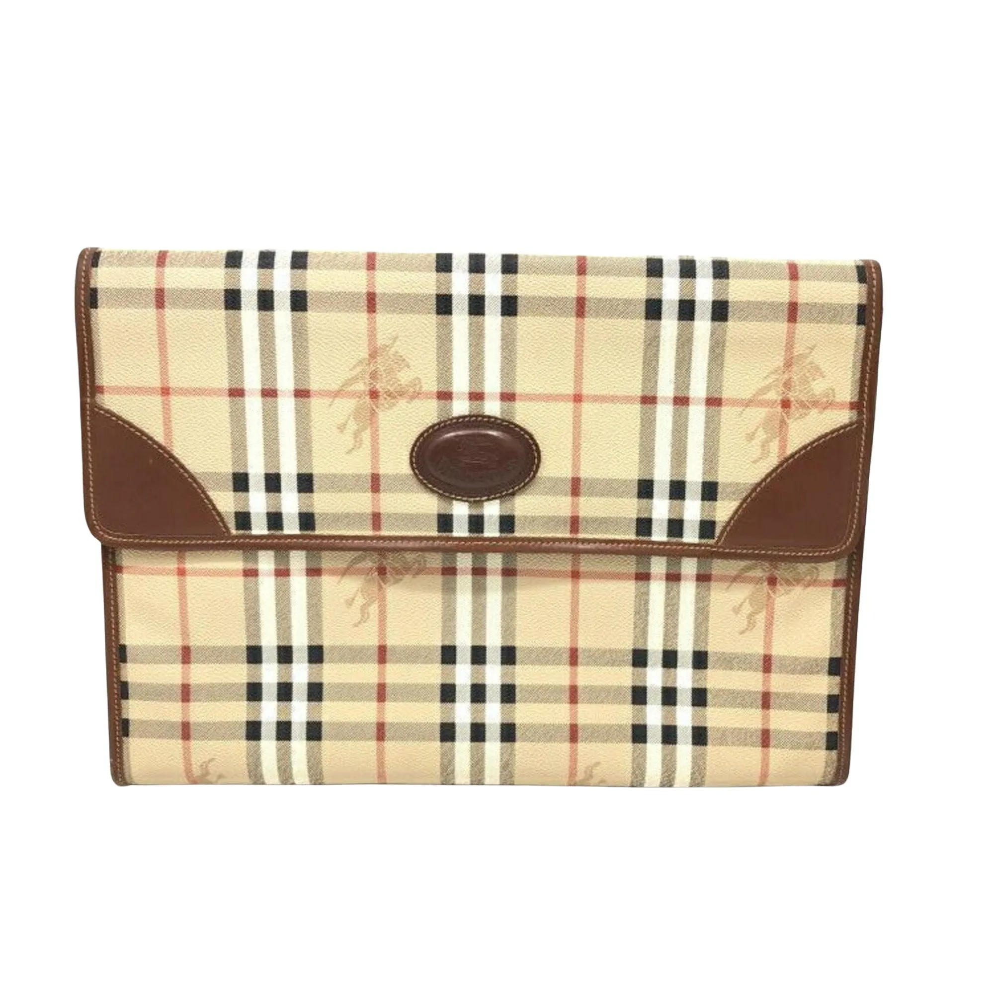 Burberry Nova Check Canvas Clutch Bag (Pre-Owned)