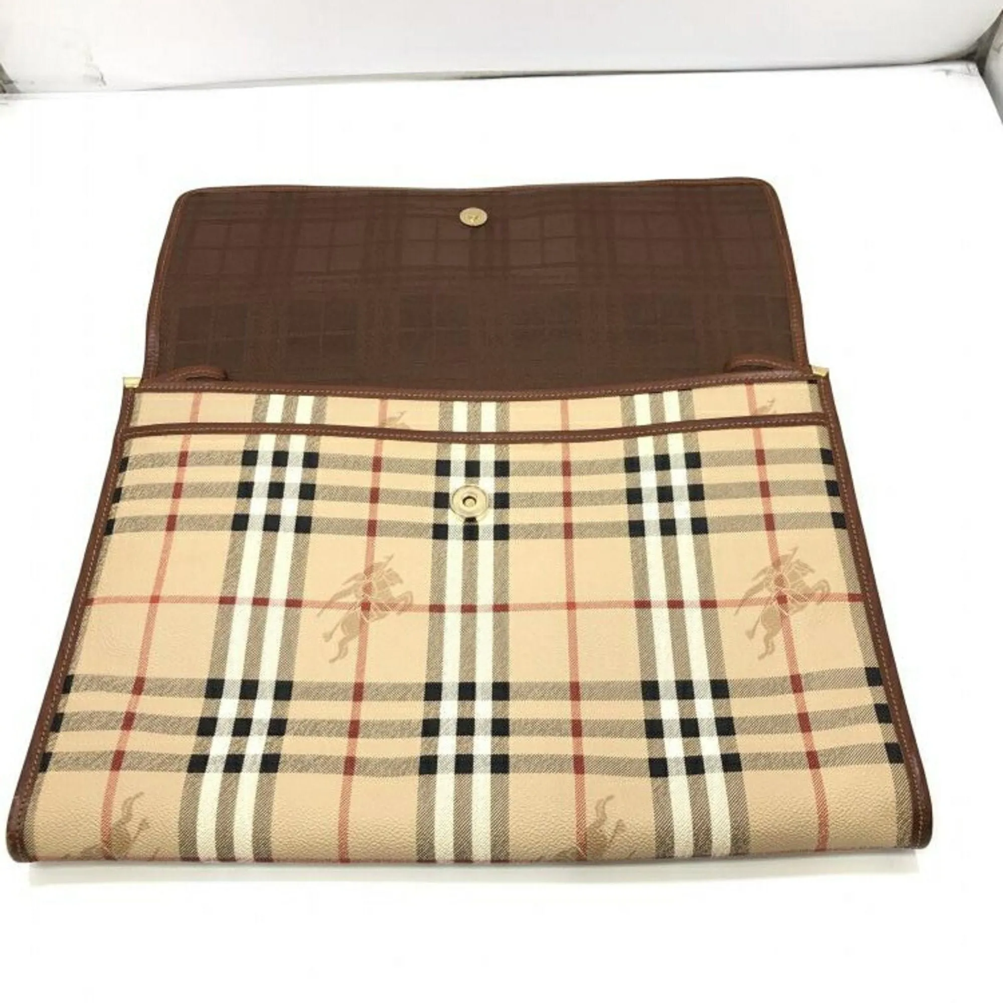 Burberry Nova Check Canvas Clutch Bag (Pre-Owned)