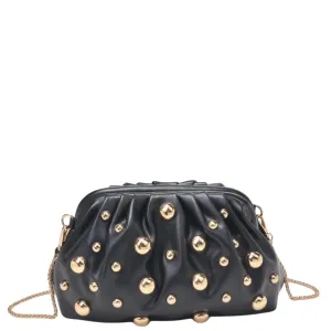Carey Studded Crossbody Clutch In Black