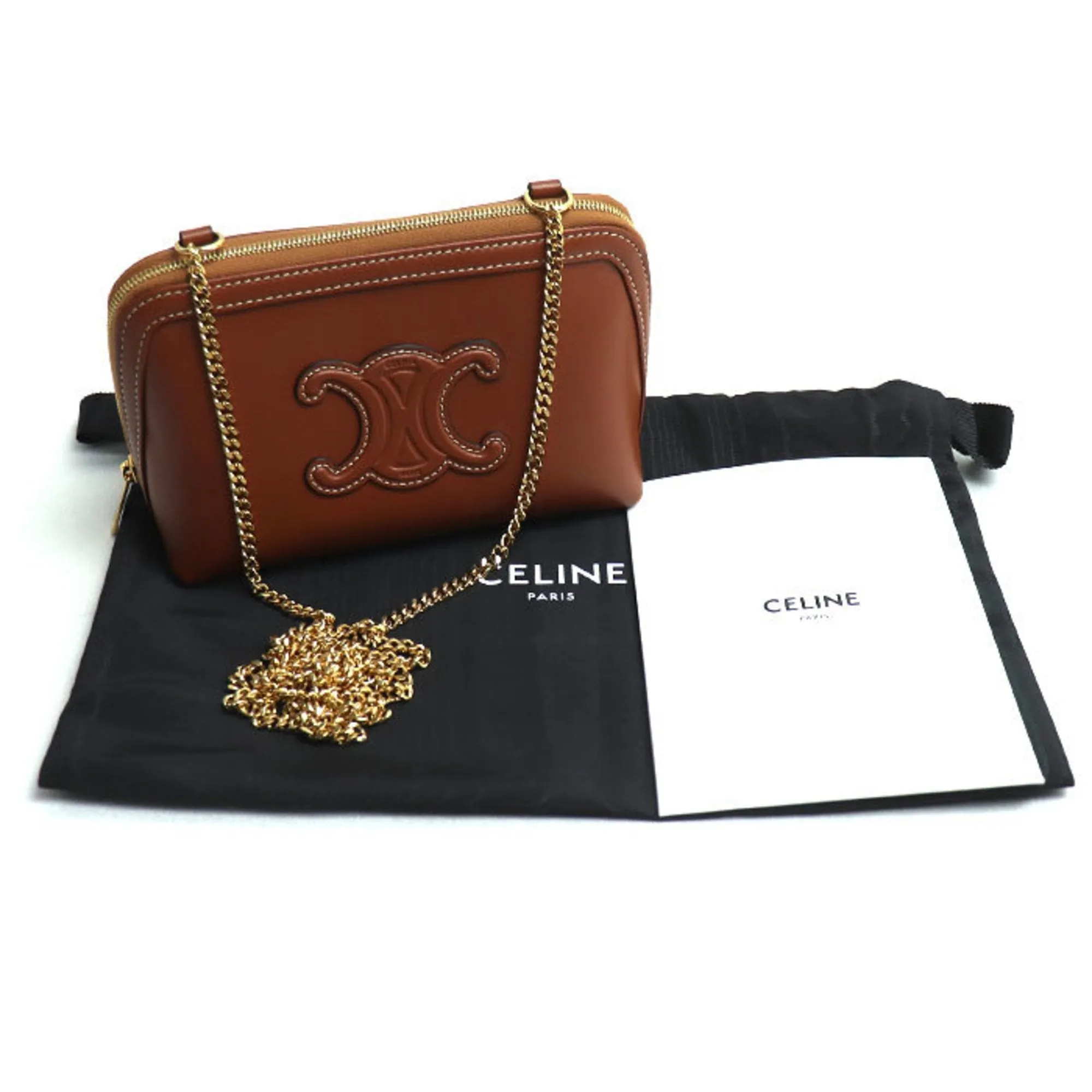 Celine Leather Clutch Bag Pouch (Pre-Owned)