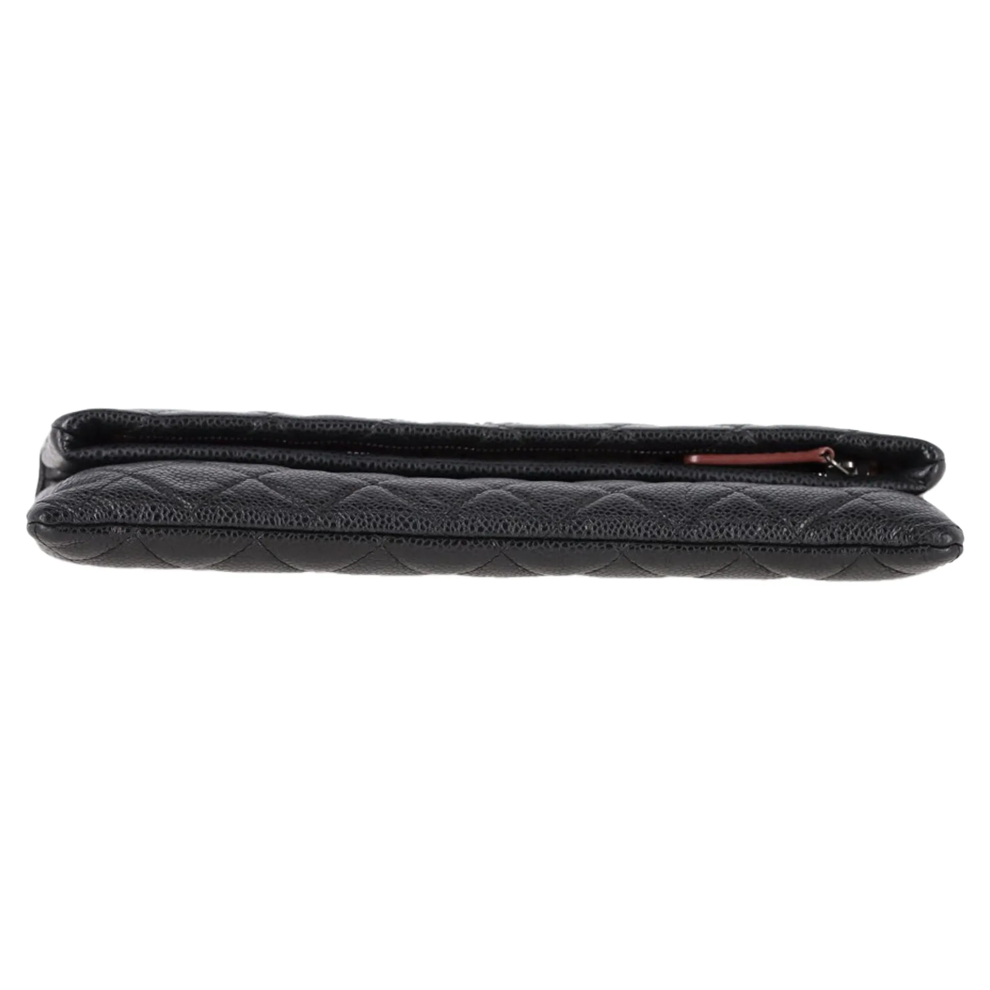 Chanel Beauty CC Quilted Caviar Clutch in Black Leather