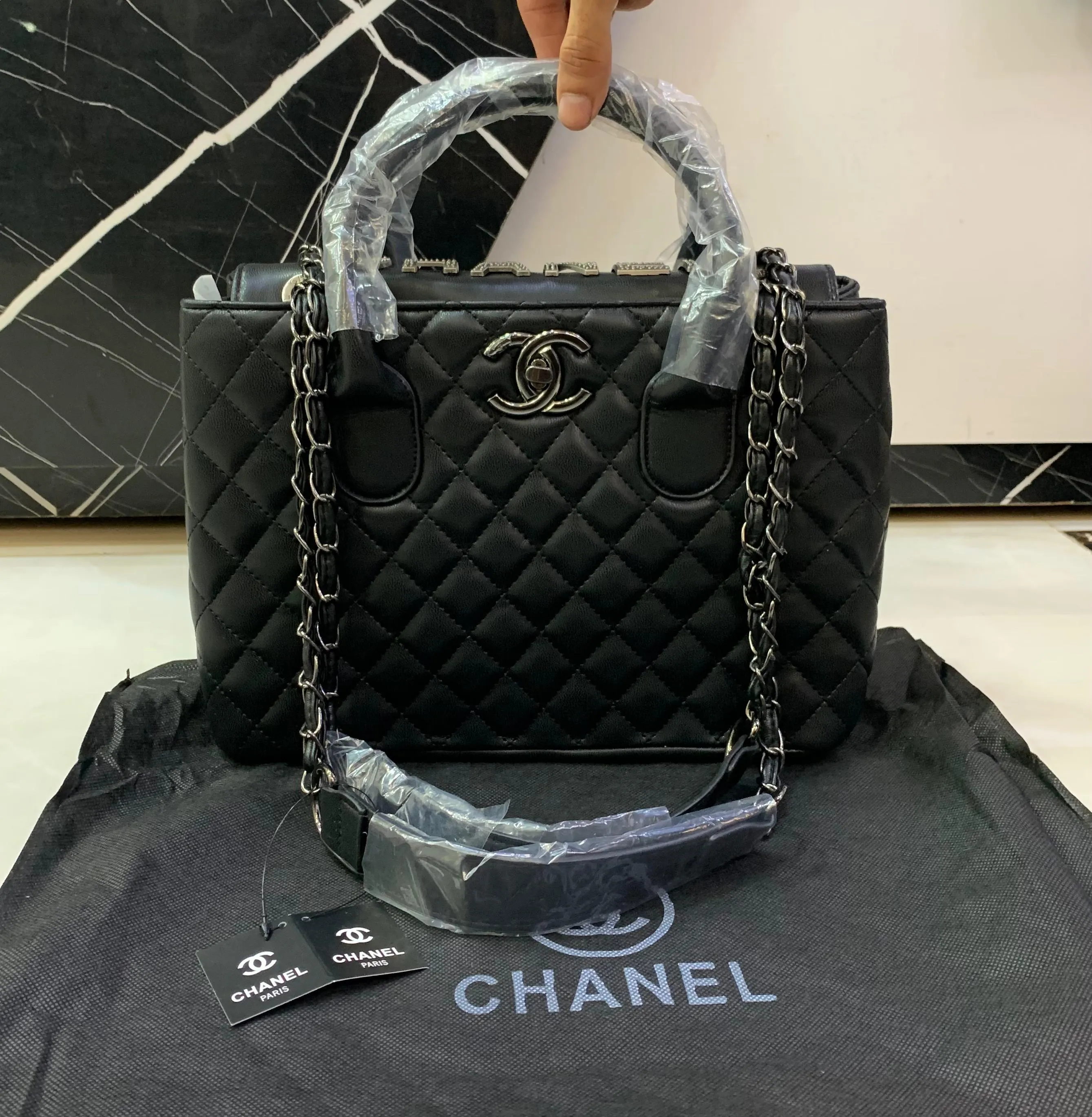 Chanel Black Quilted Patent Bag
