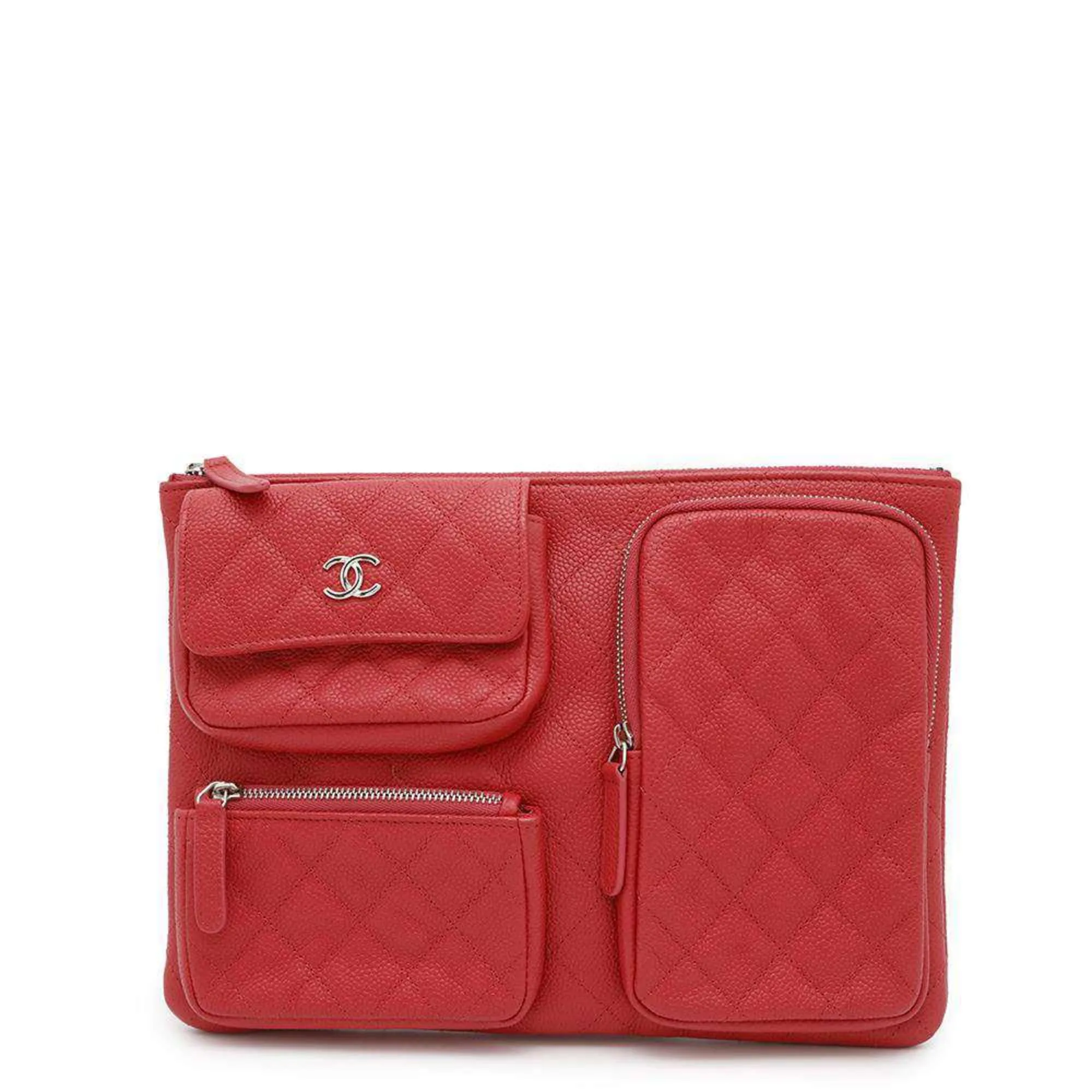 Chanel Grained Calfskin Clutch Bag Pouch (Pre-Owned)