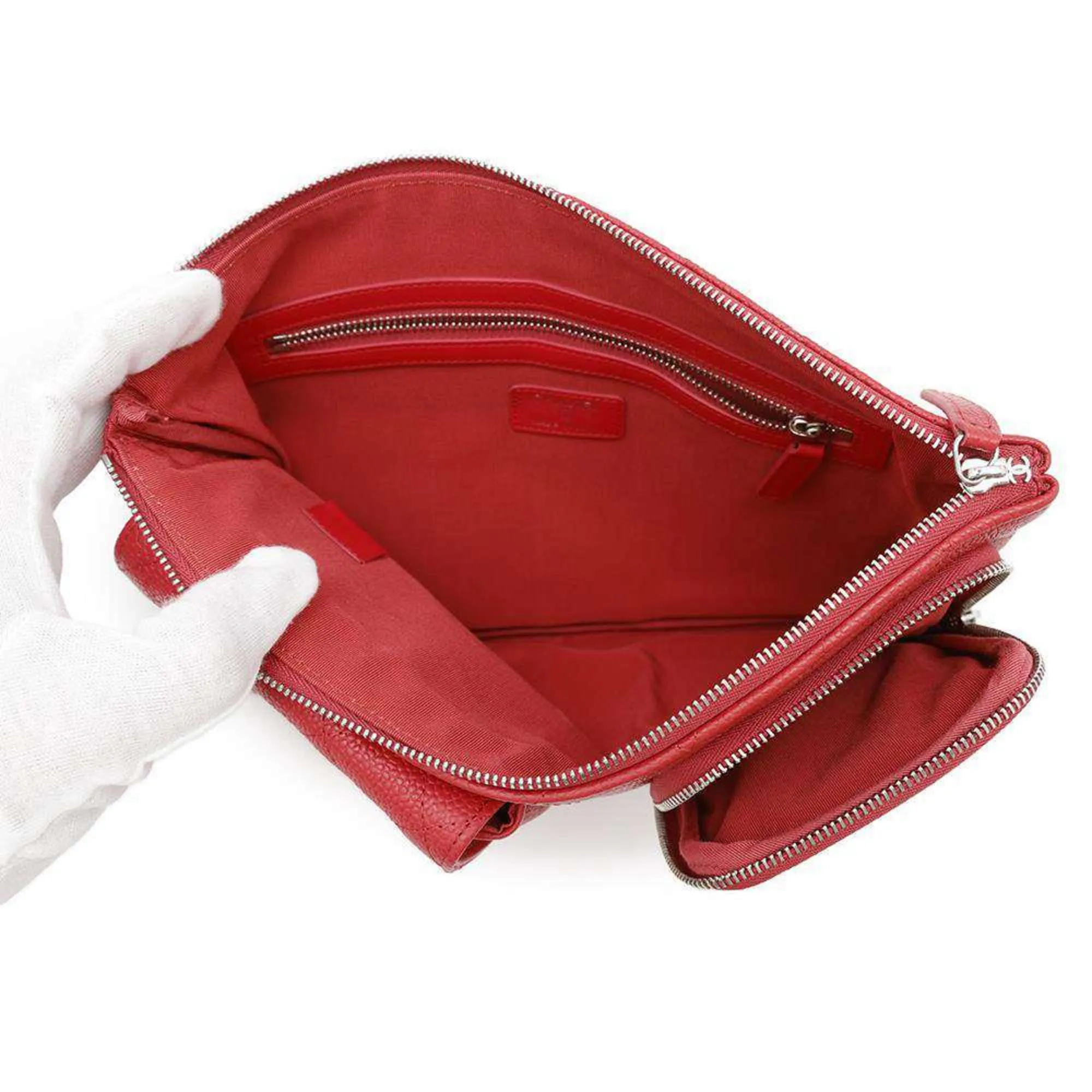 Chanel Grained Calfskin Clutch Bag Pouch (Pre-Owned)