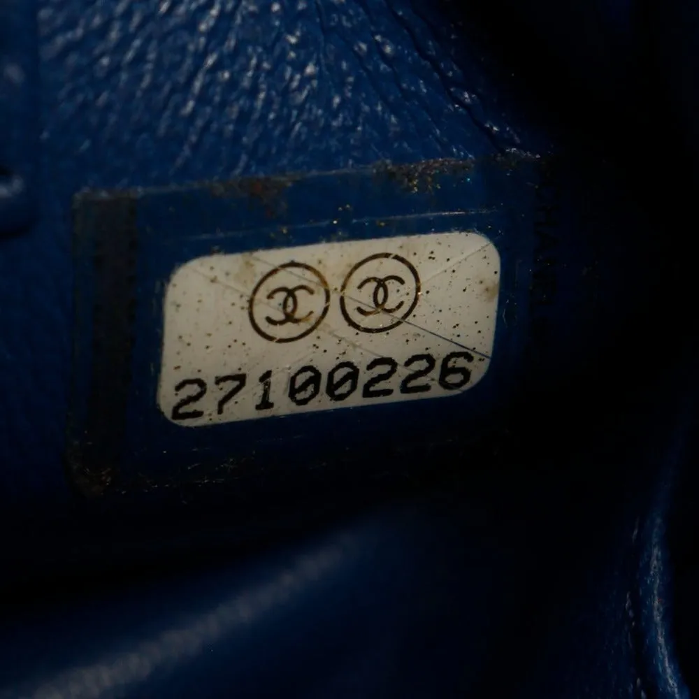 CHANEL Handbag Calfskin Blue 2WAYShoulder Trendy Bowling Bag