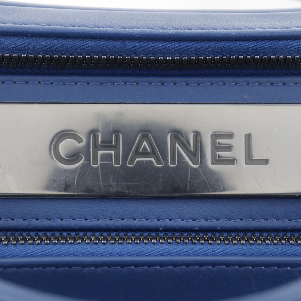 CHANEL Handbag Calfskin Blue 2WAYShoulder Trendy Bowling Bag