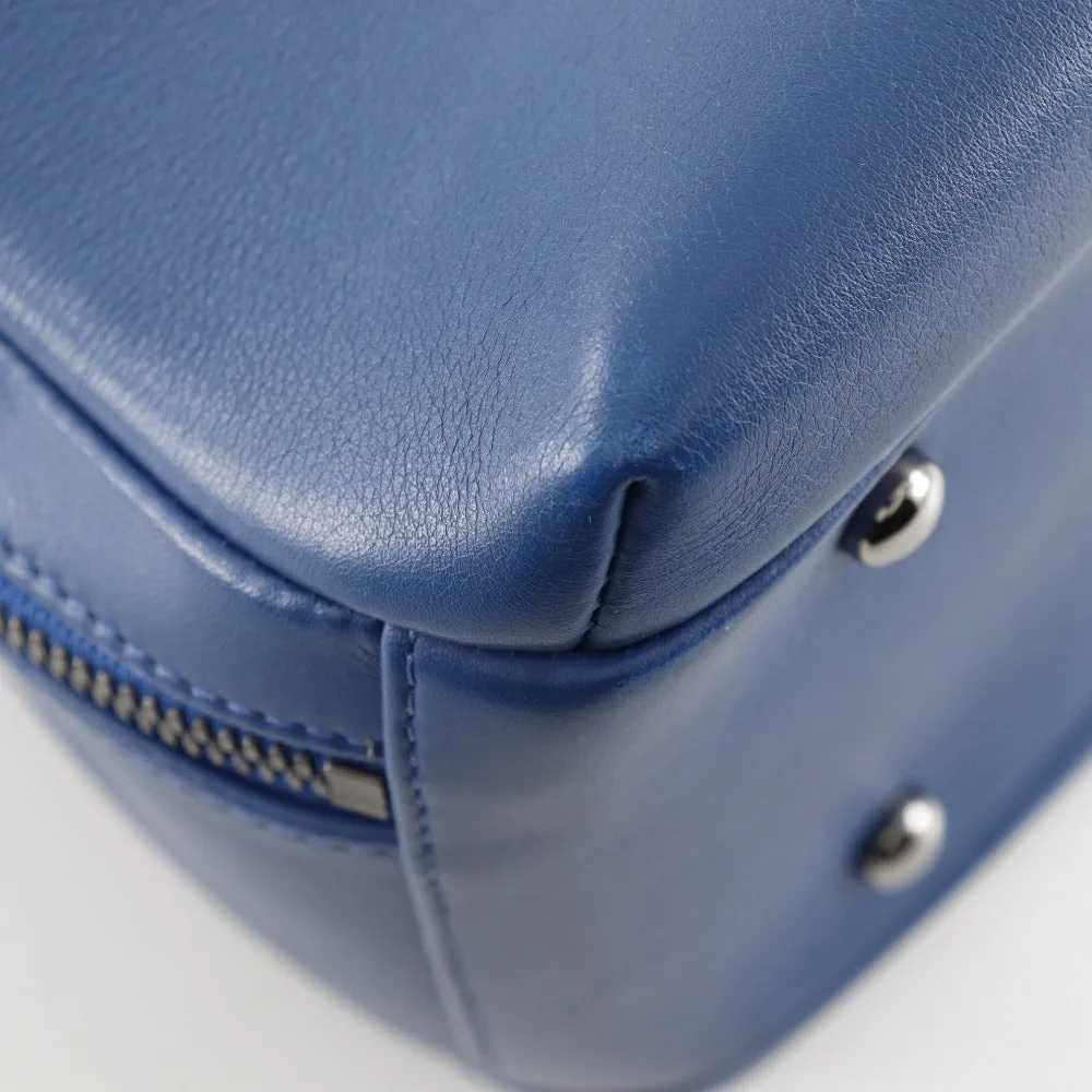 CHANEL Handbag Calfskin Blue 2WAYShoulder Trendy Bowling Bag