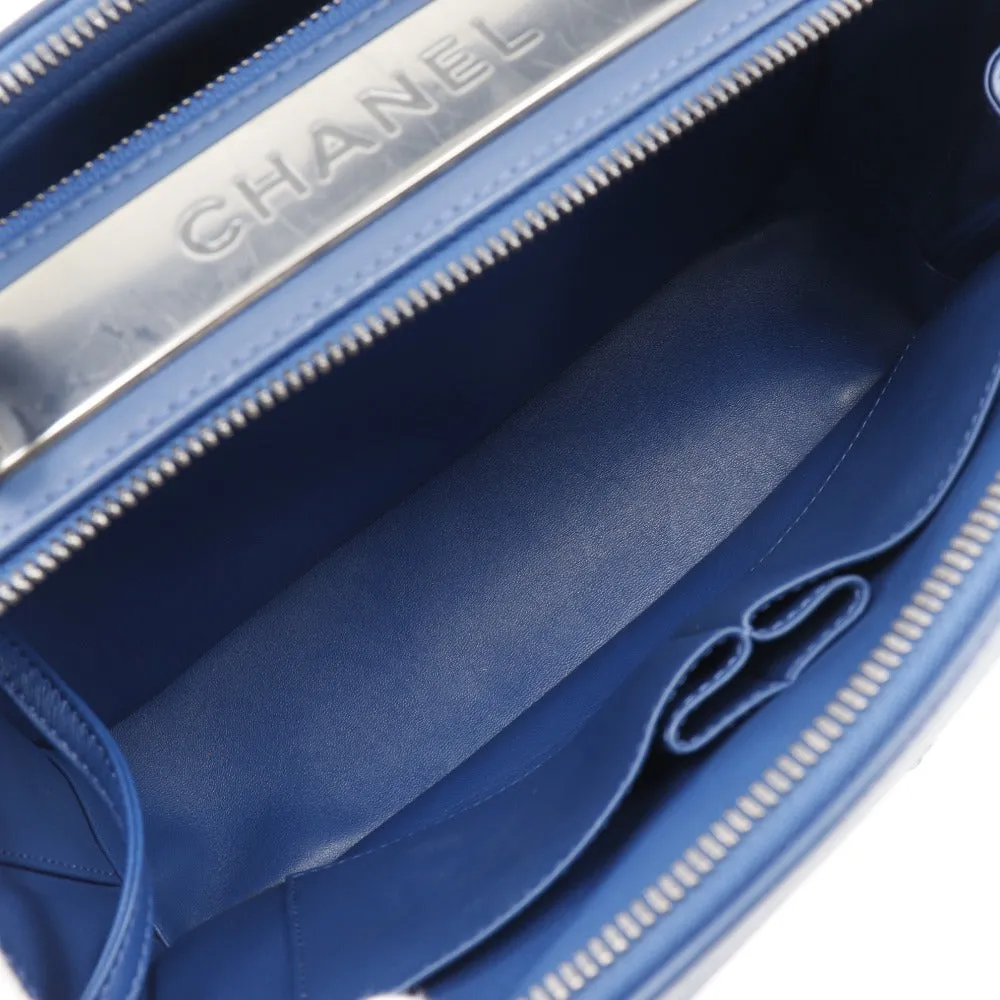 CHANEL Handbag Calfskin Blue 2WAYShoulder Trendy Bowling Bag