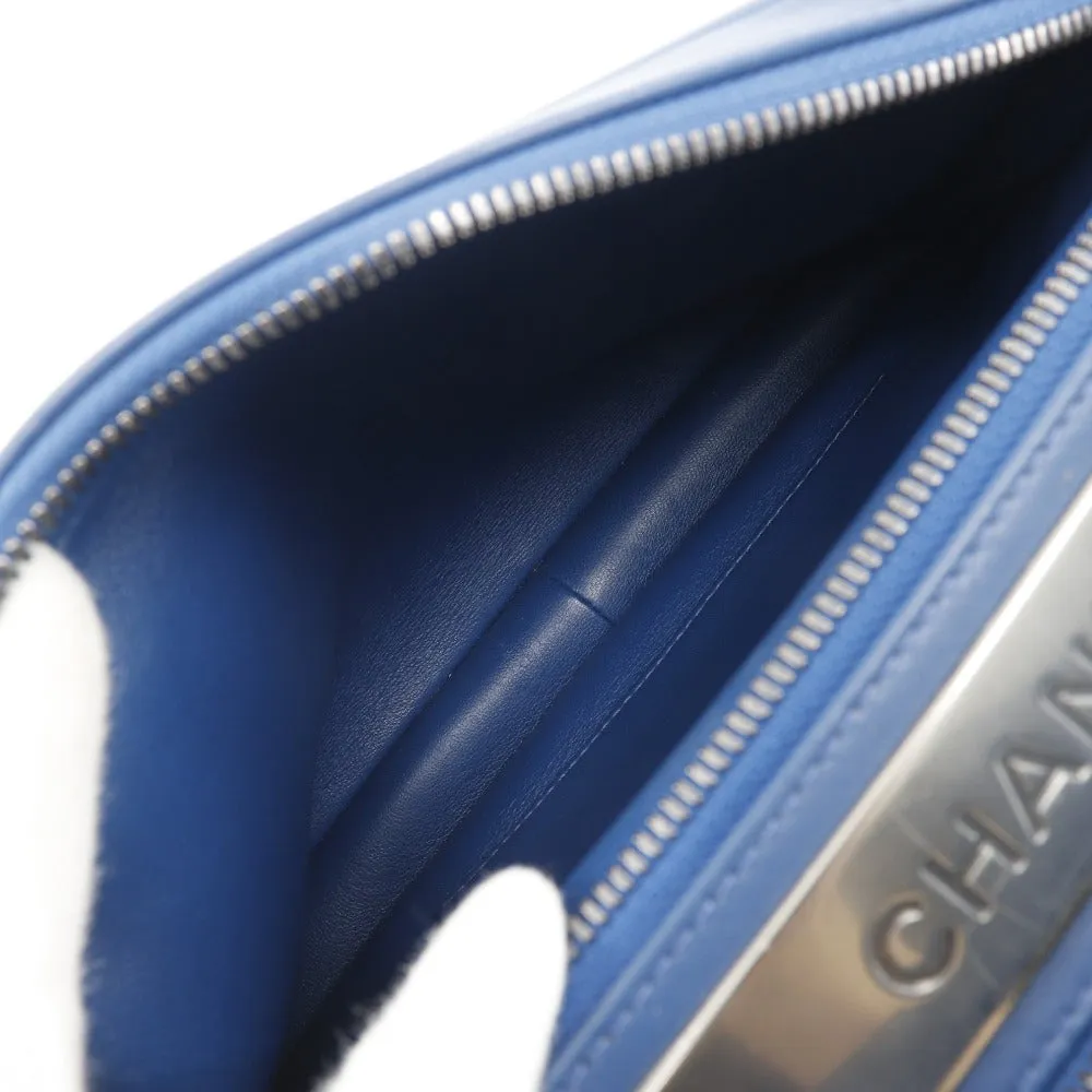 CHANEL Handbag Calfskin Blue 2WAYShoulder Trendy Bowling Bag