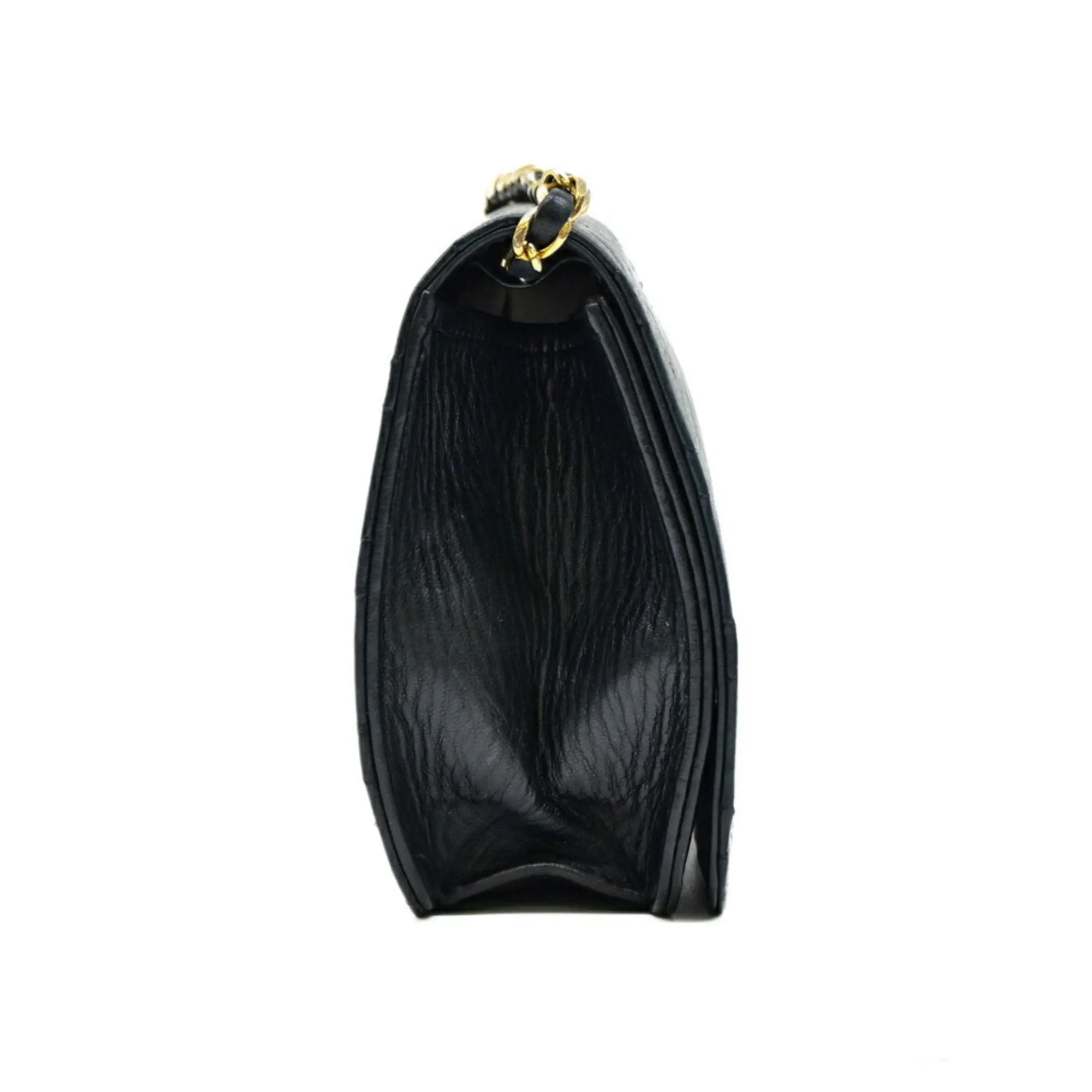 Chanel Leather Clutch Bag Shoulder Bag (Pre-Owned)
