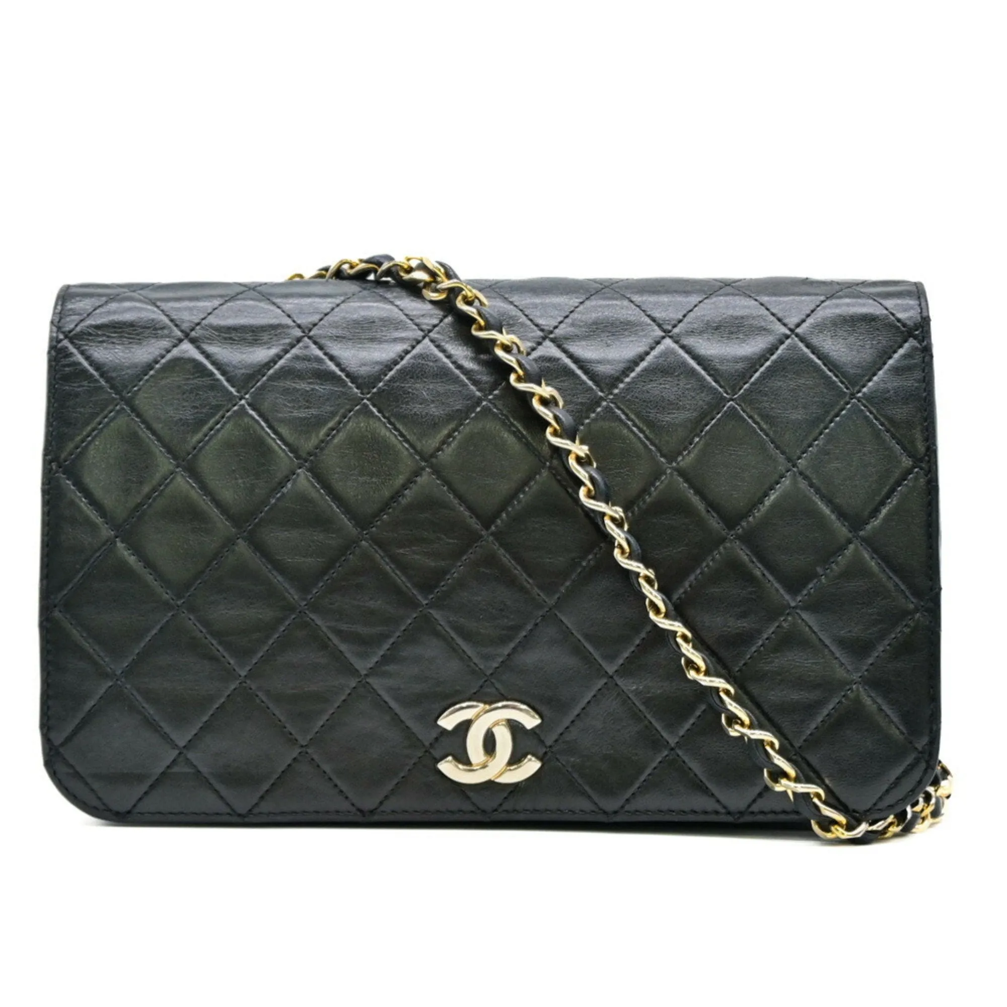 Chanel Leather Clutch Bag Shoulder Bag (Pre-Owned)