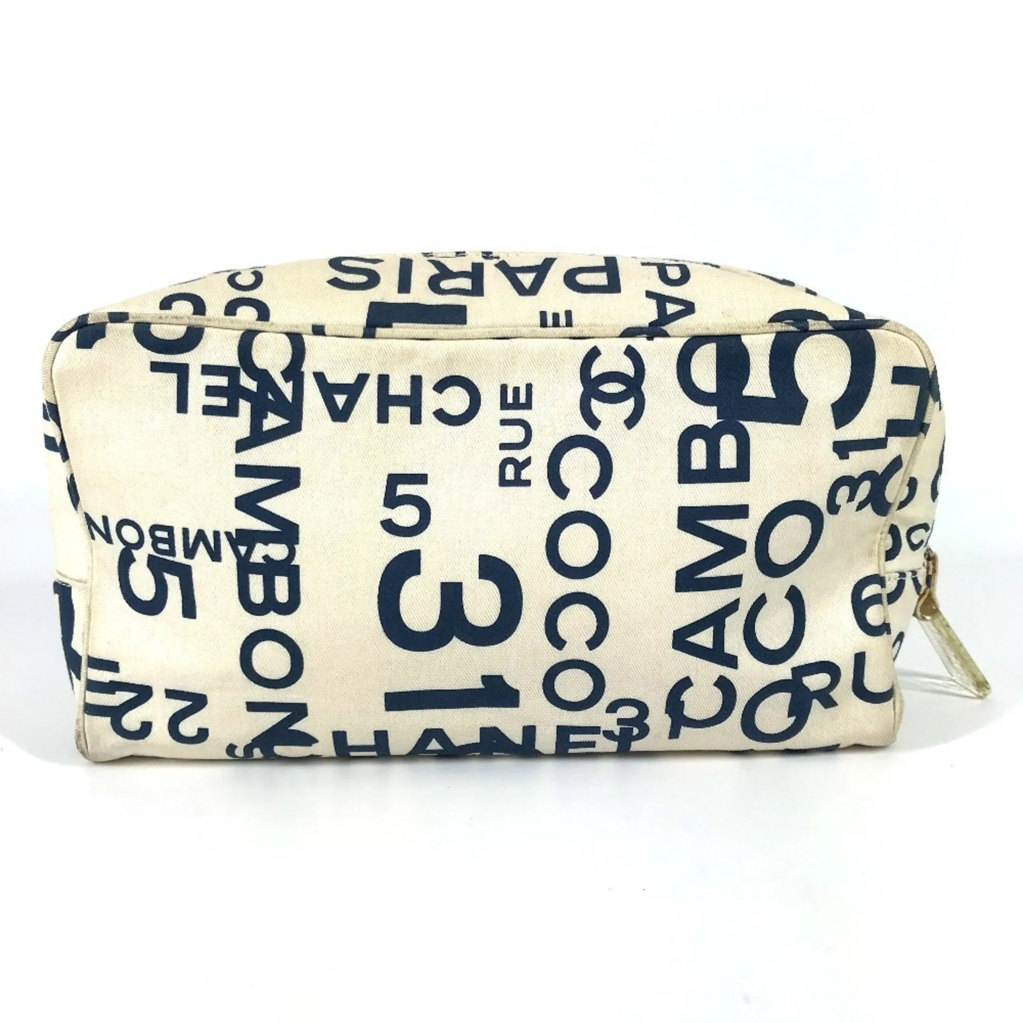 Chanel Navy Canvas Clutch Bag (Pre-Owned)