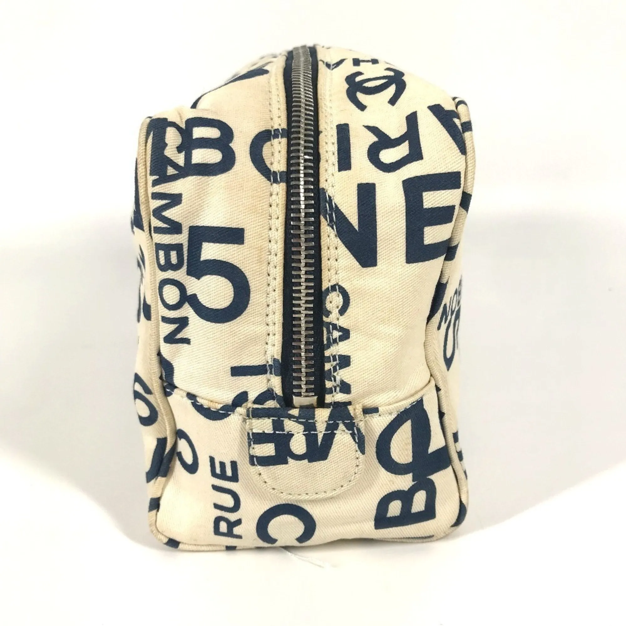 Chanel Navy Canvas Clutch Bag (Pre-Owned)