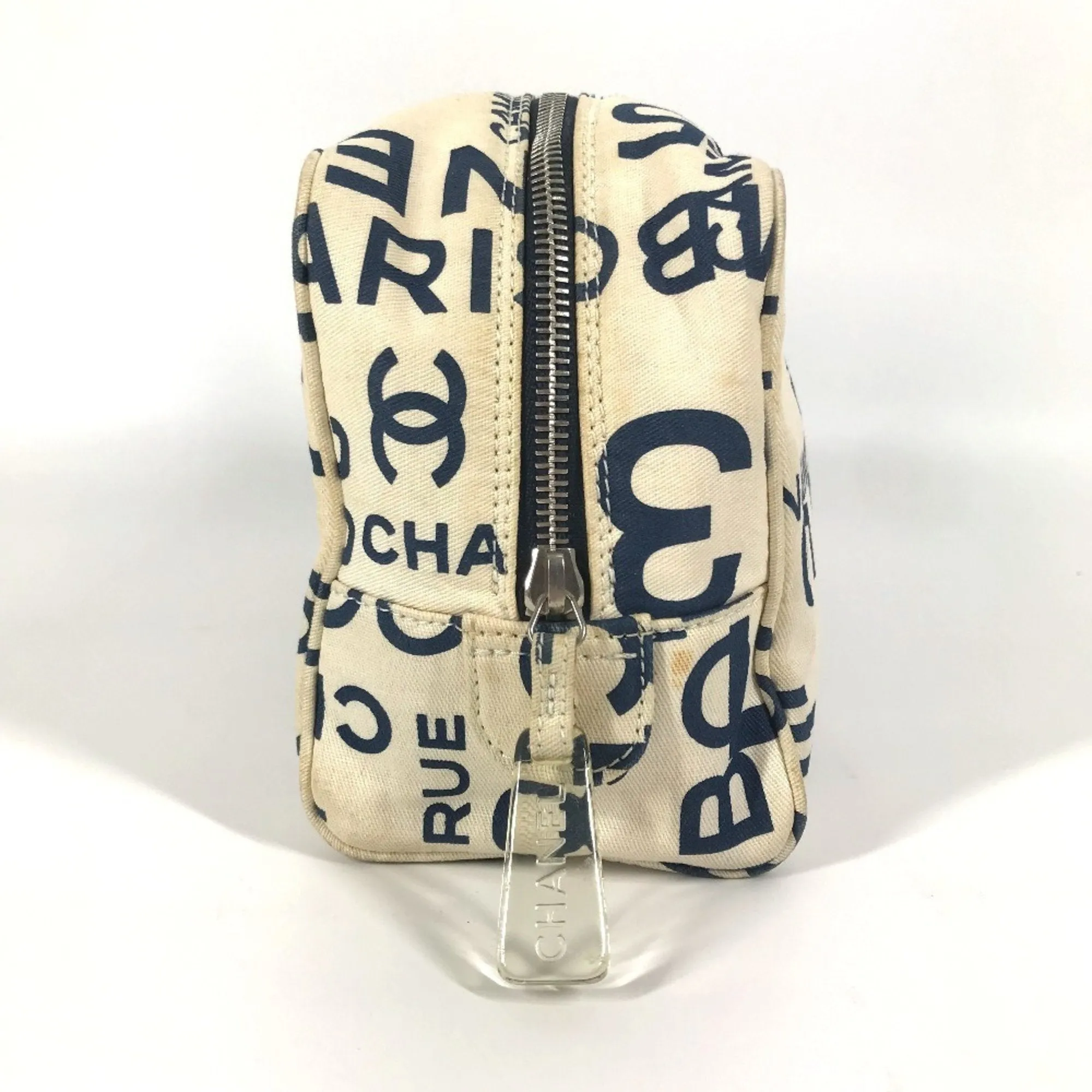 Chanel Navy Canvas Clutch Bag (Pre-Owned)
