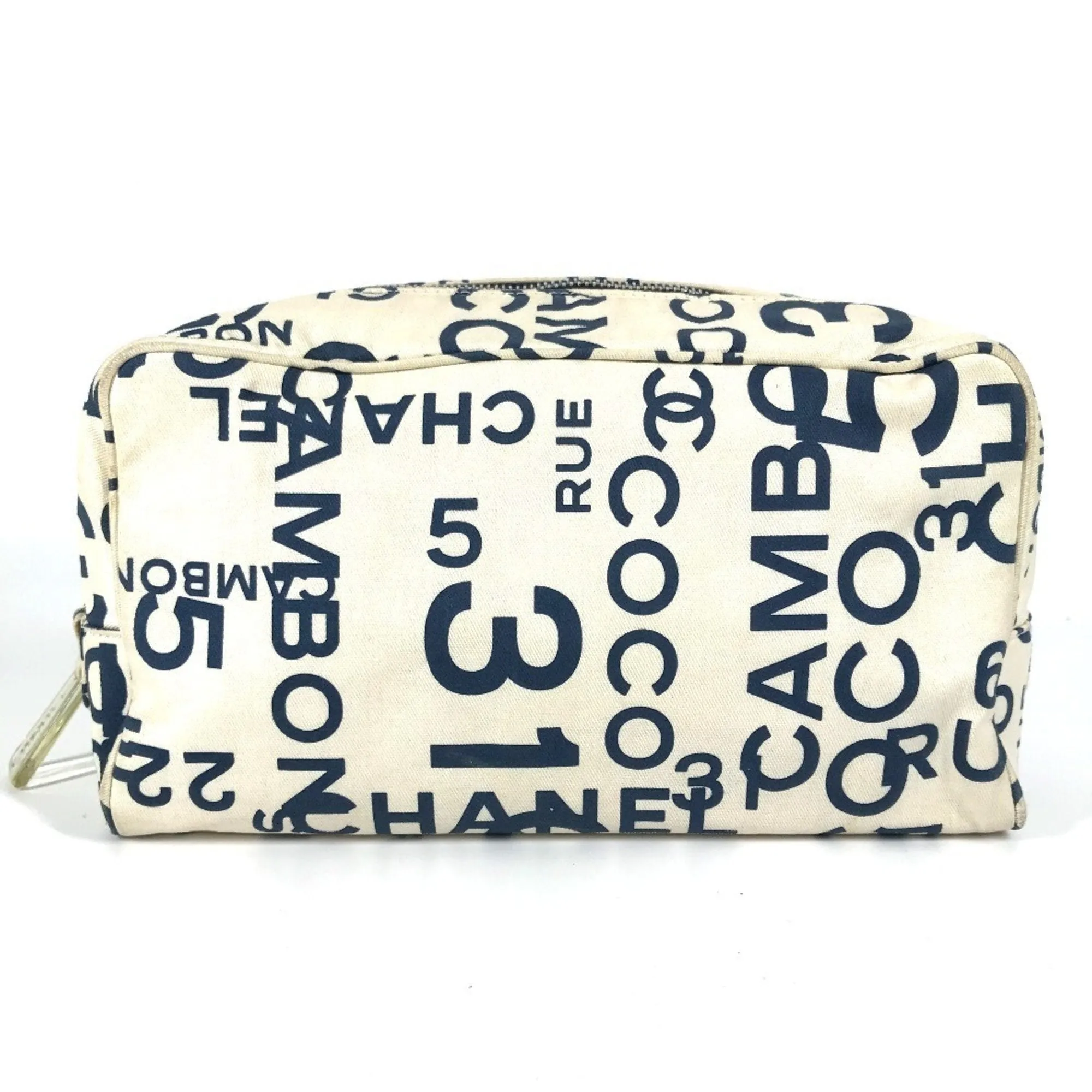 Chanel Navy Canvas Clutch Bag (Pre-Owned)