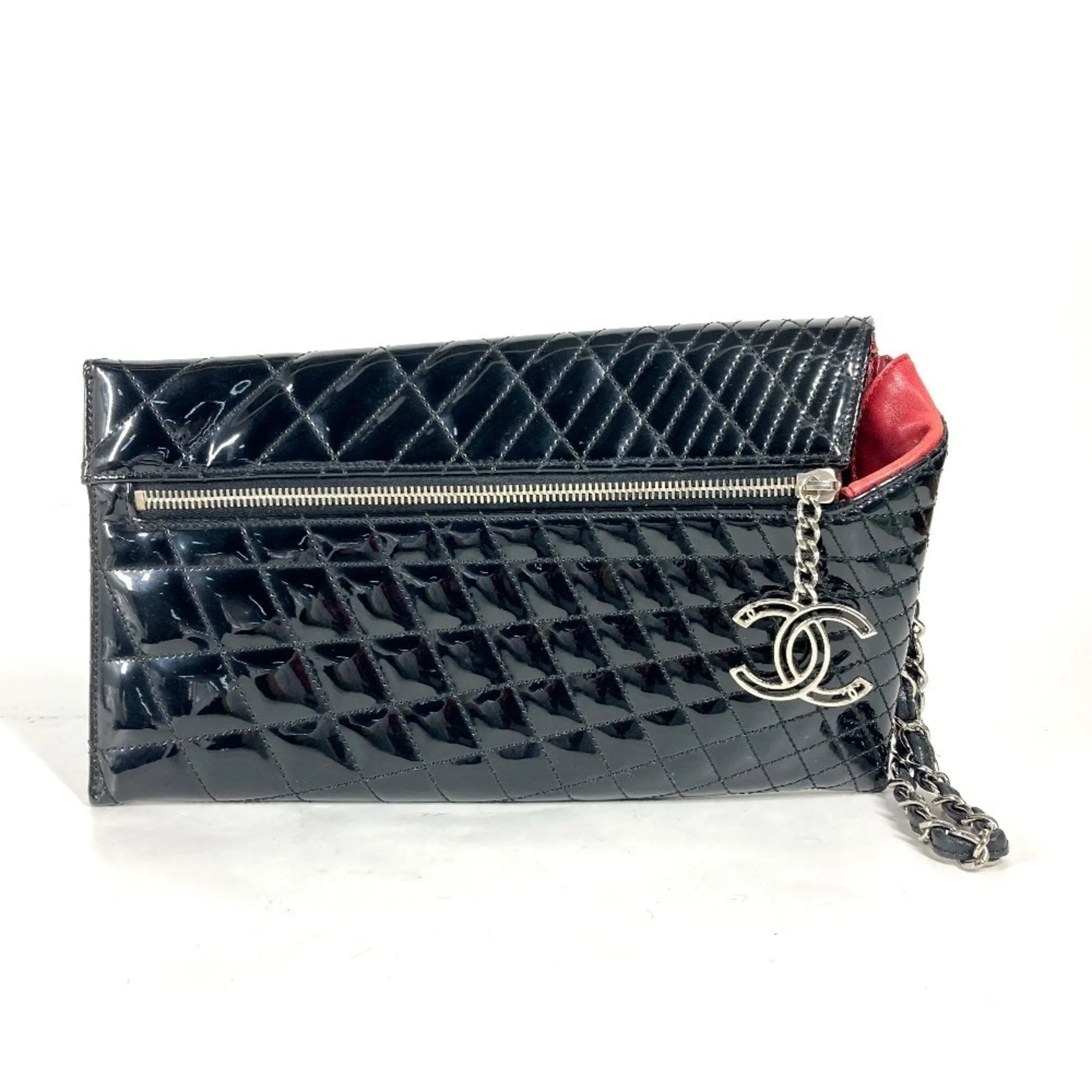 Chanel Patent Leather Clutch Bag Pouch (Pre-Owned)
