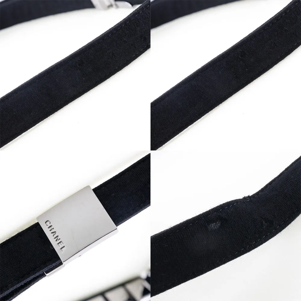 CHANEL Shoulder Bag cotton black Ice cube Chocolate bar