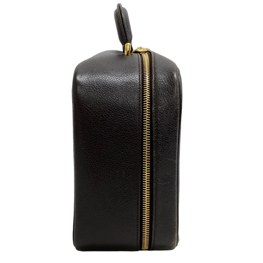 CHANEL Shoulder Bag leather Brown Caviar skin COCO Mark