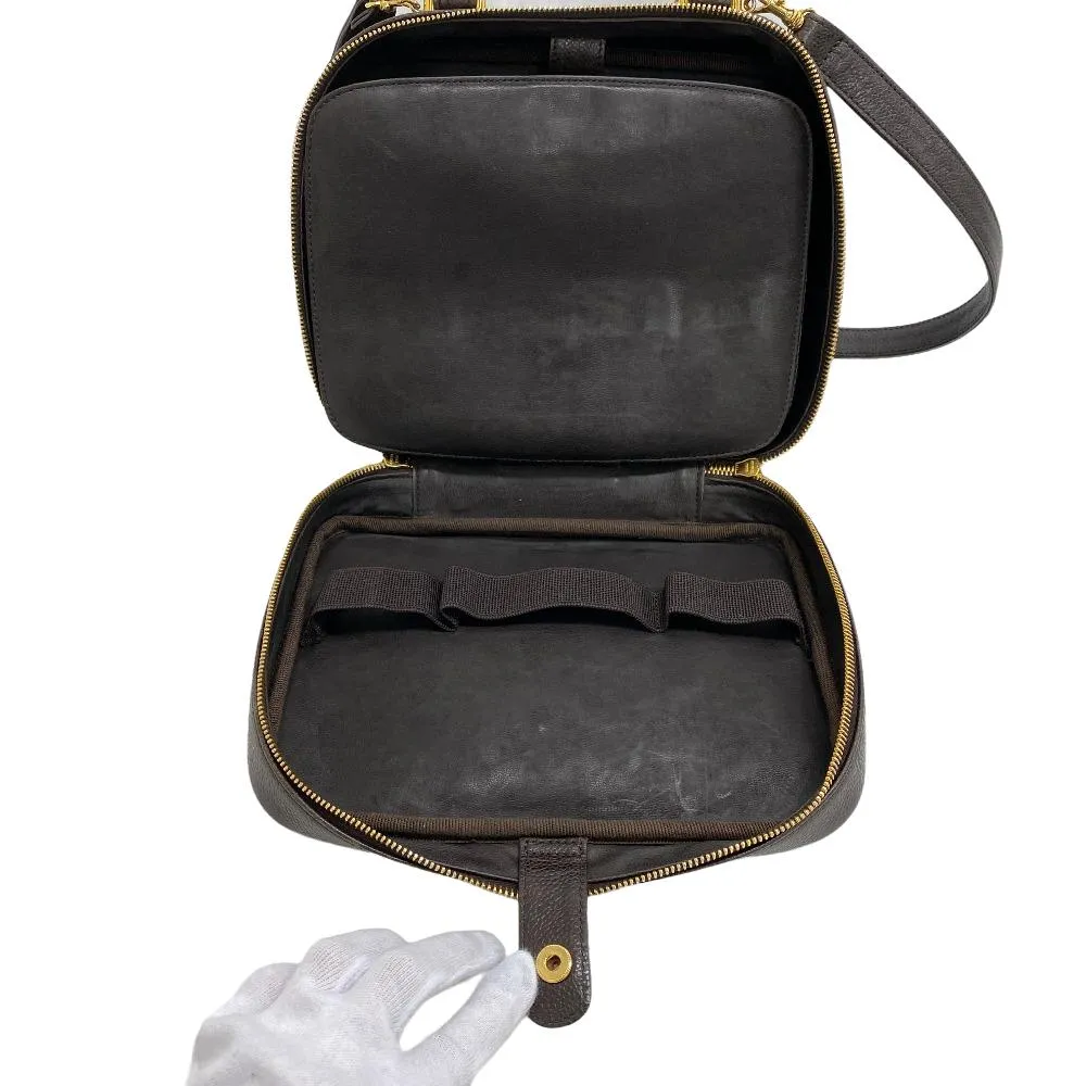 CHANEL Shoulder Bag leather Brown Caviar skin COCO Mark