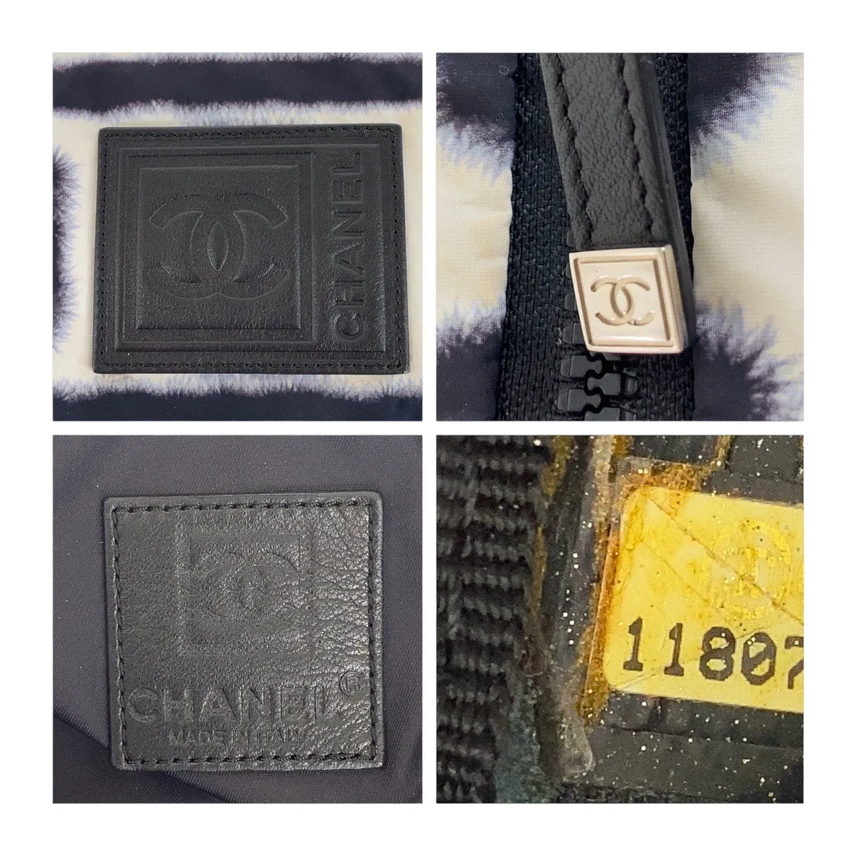 CHANEL Shoulder Bag Nylon Black White SilverMetal Sports line COCO Mark