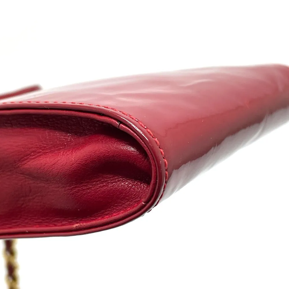 CHANEL Shoulder Bag Patent leather Red CCCOCO Mark Chain pochette