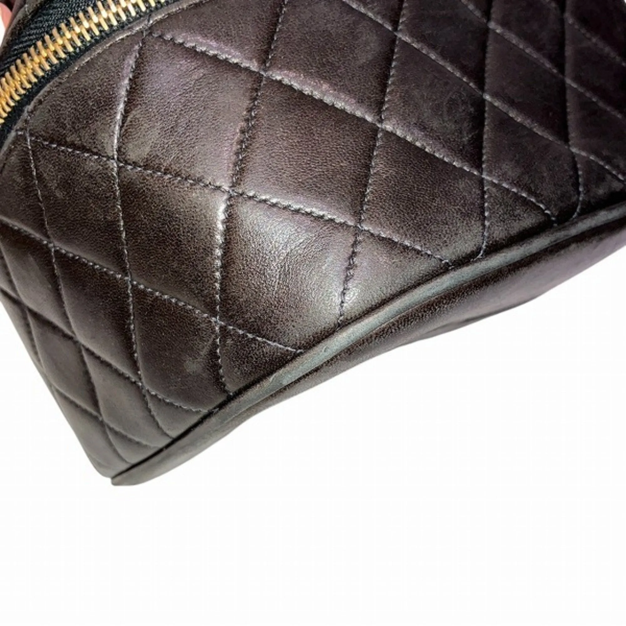 Chanel Vanity Leather Clutch Bag (Pre-Owned)