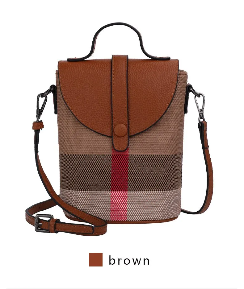 Chic Mini Lattice Canvas Crossbody: Fashionable and Functional