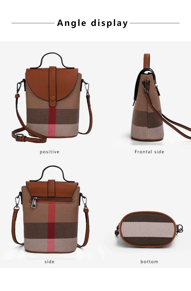 Chic Mini Lattice Canvas Crossbody: Fashionable and Functional