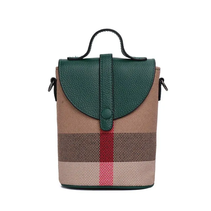 Chic Mini Lattice Canvas Crossbody: Fashionable and Functional