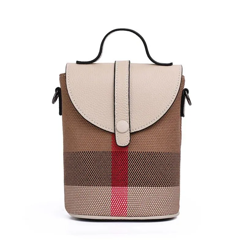 Chic Mini Lattice Canvas Crossbody: Fashionable and Functional