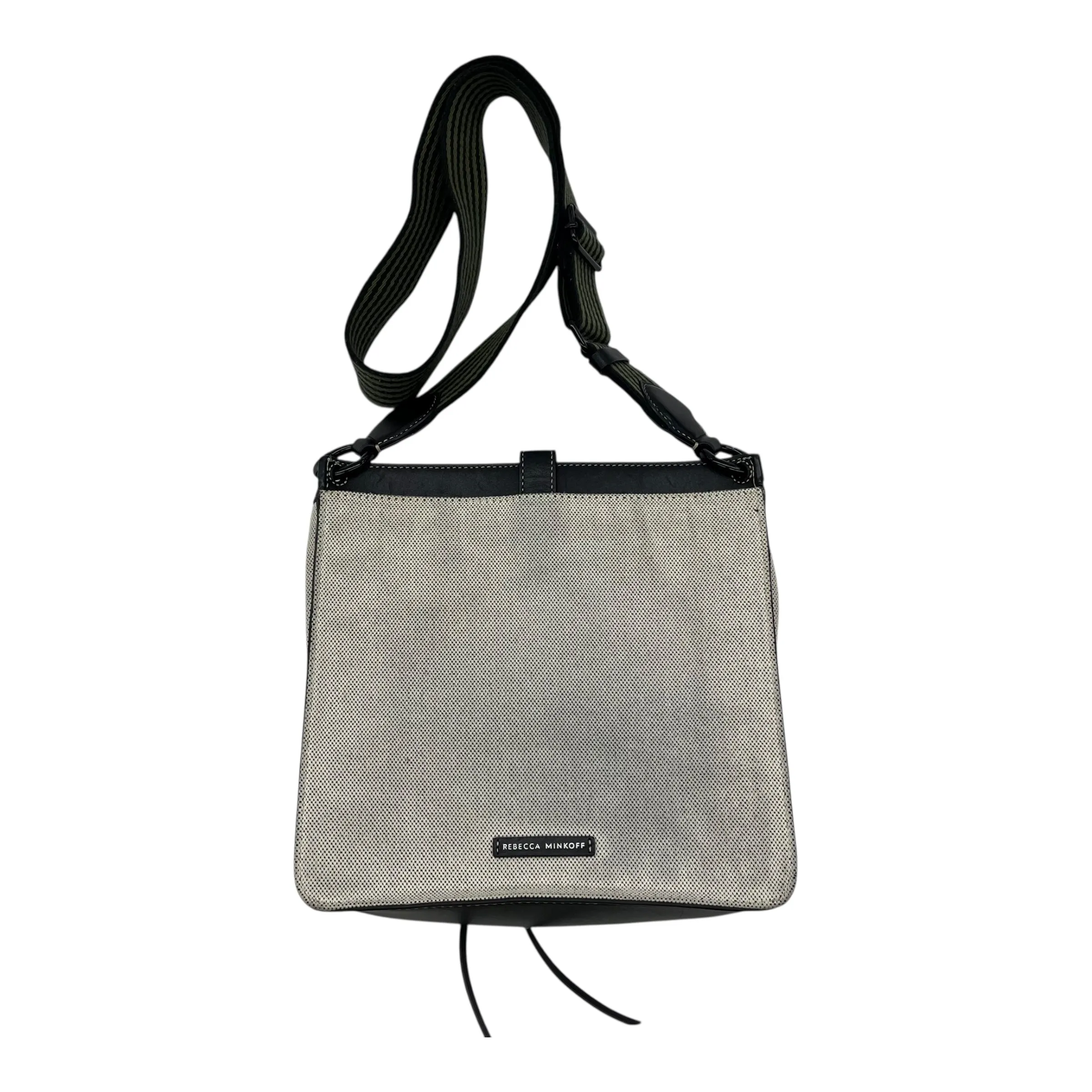 Crossbody Designer By Rebecca Minkoff In Black & Cream, Size:Medium